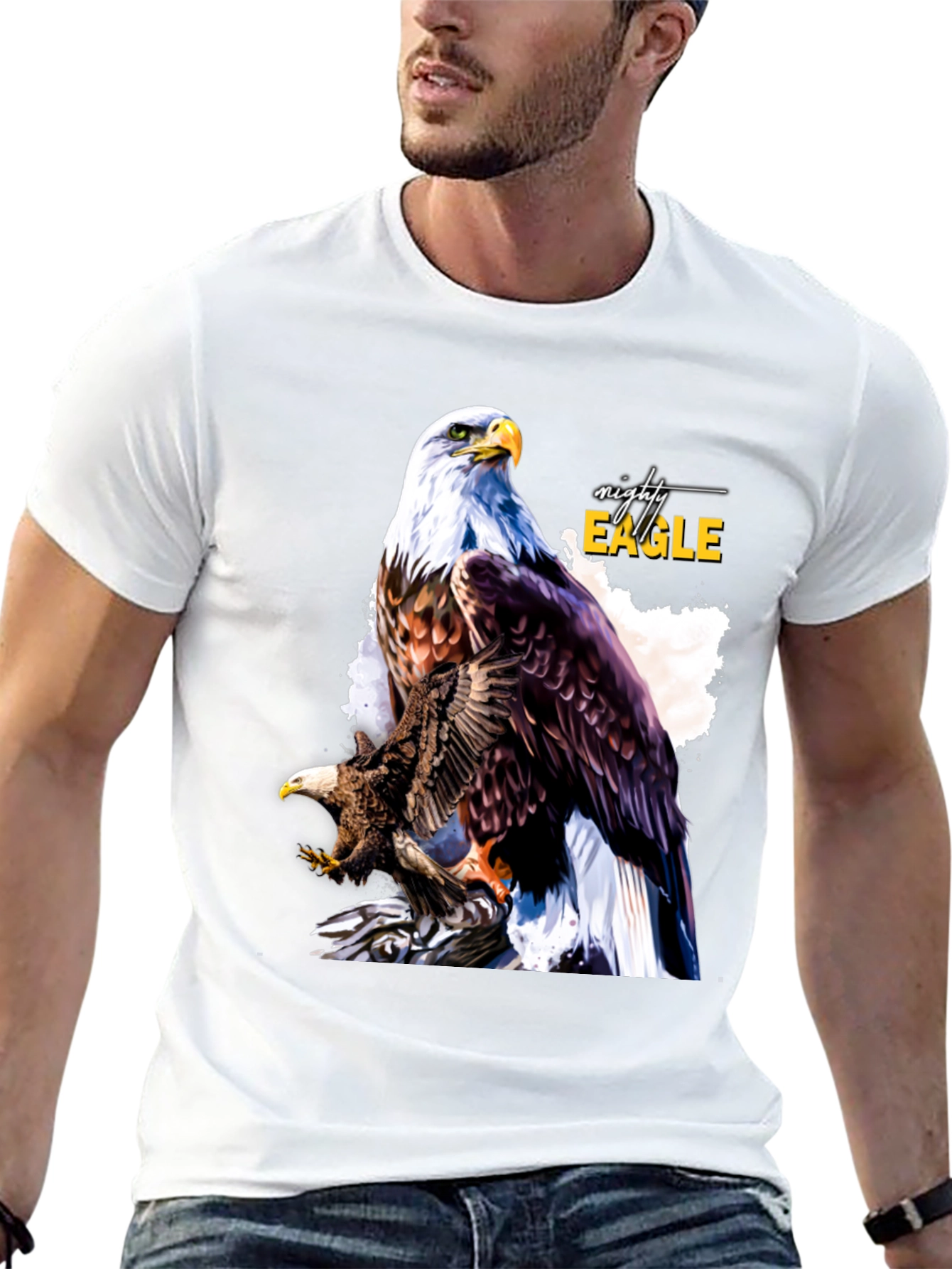 Black Mighty Eagle Graphic Tee - Men's Black T-Shirt view 13