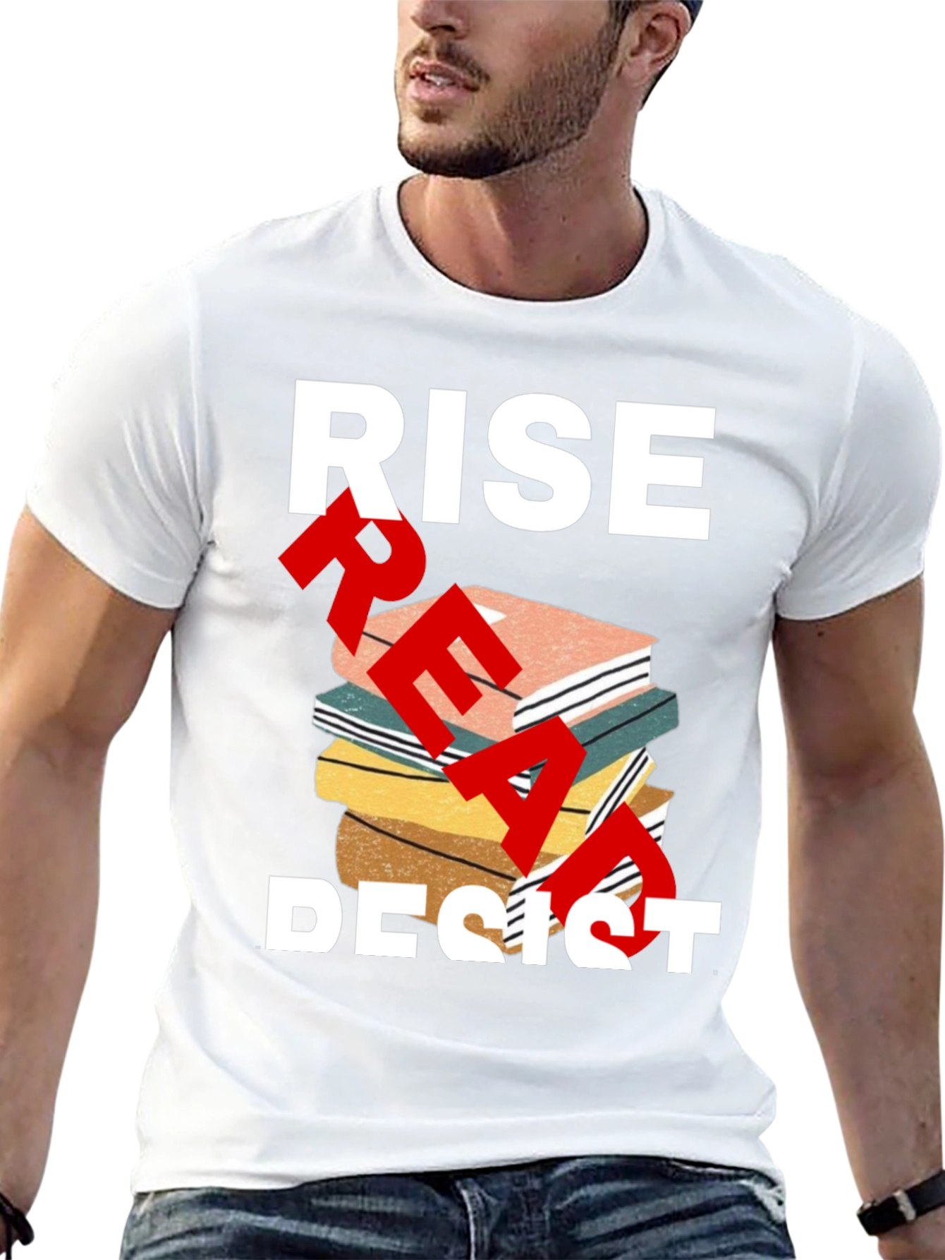 Black Rise Read Resist T-Shirt - Empowering Statement Tee view 13