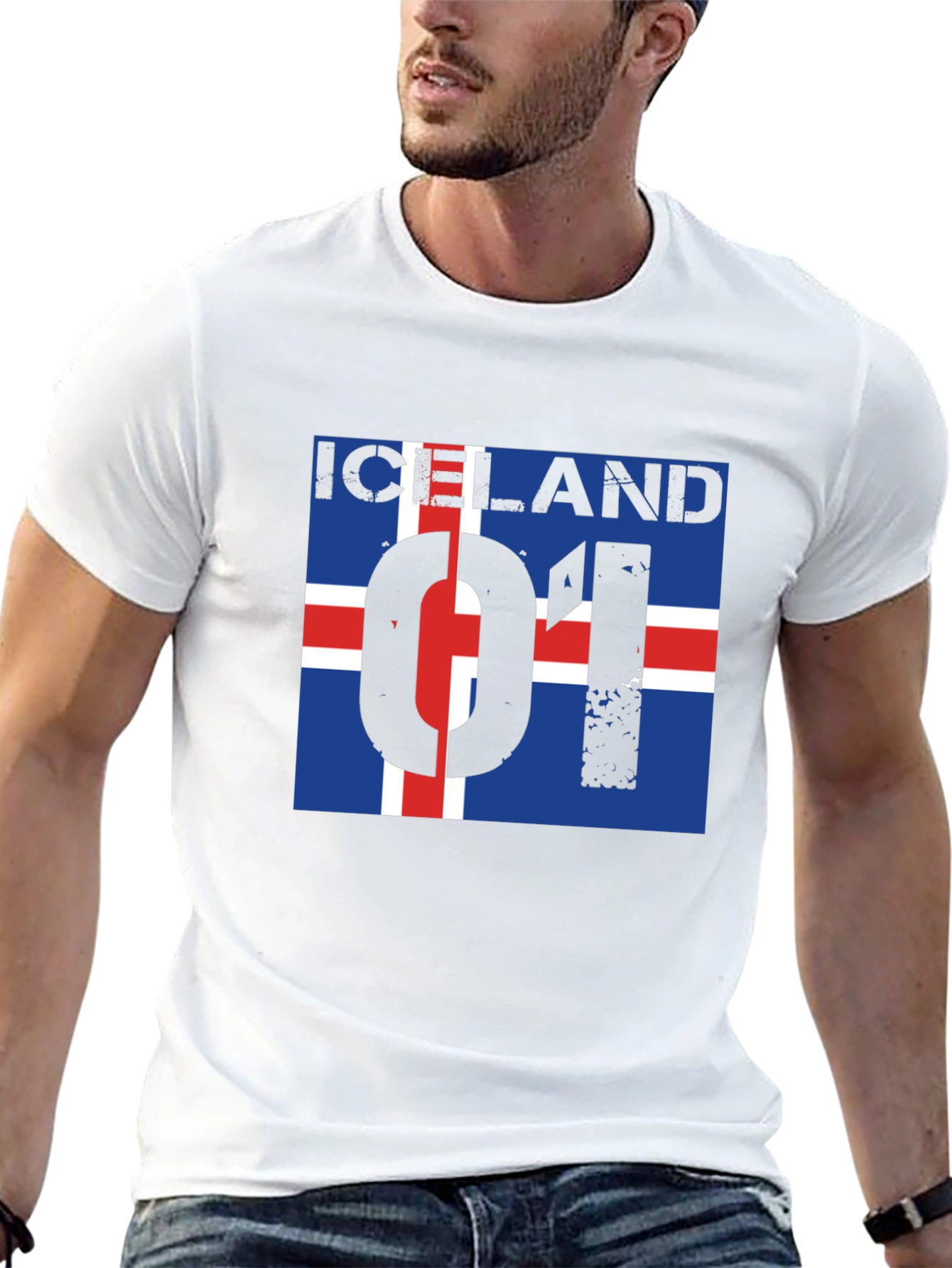 Iceland Flag Graphic Print T-Shirt - 13