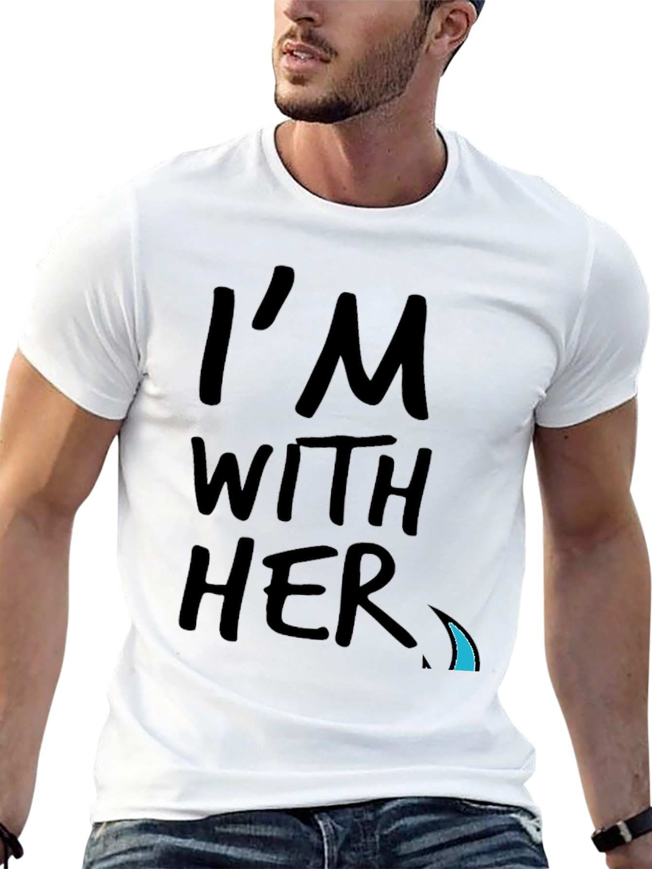 Black I'm With Her Graphic Tee - Black Crew Neck view 13