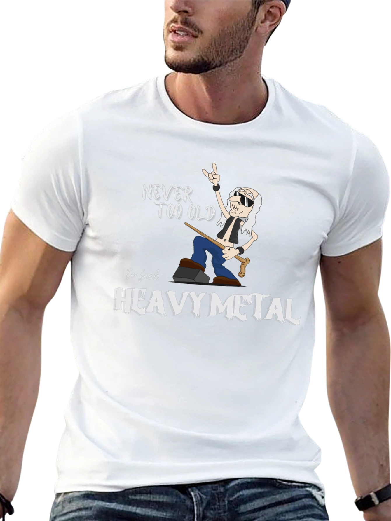 Black Never Too Old Heavy Metal T-Shirt view 13