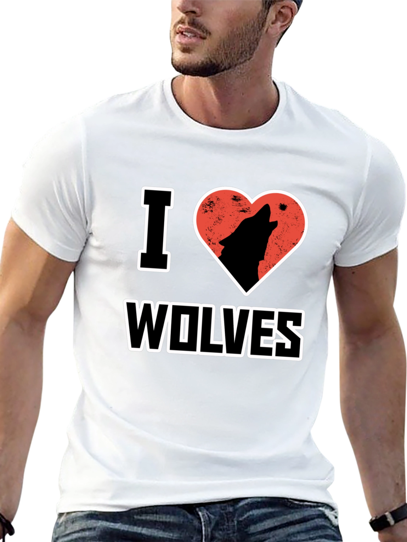 Black I Heart Wolves T-Shirt view 13