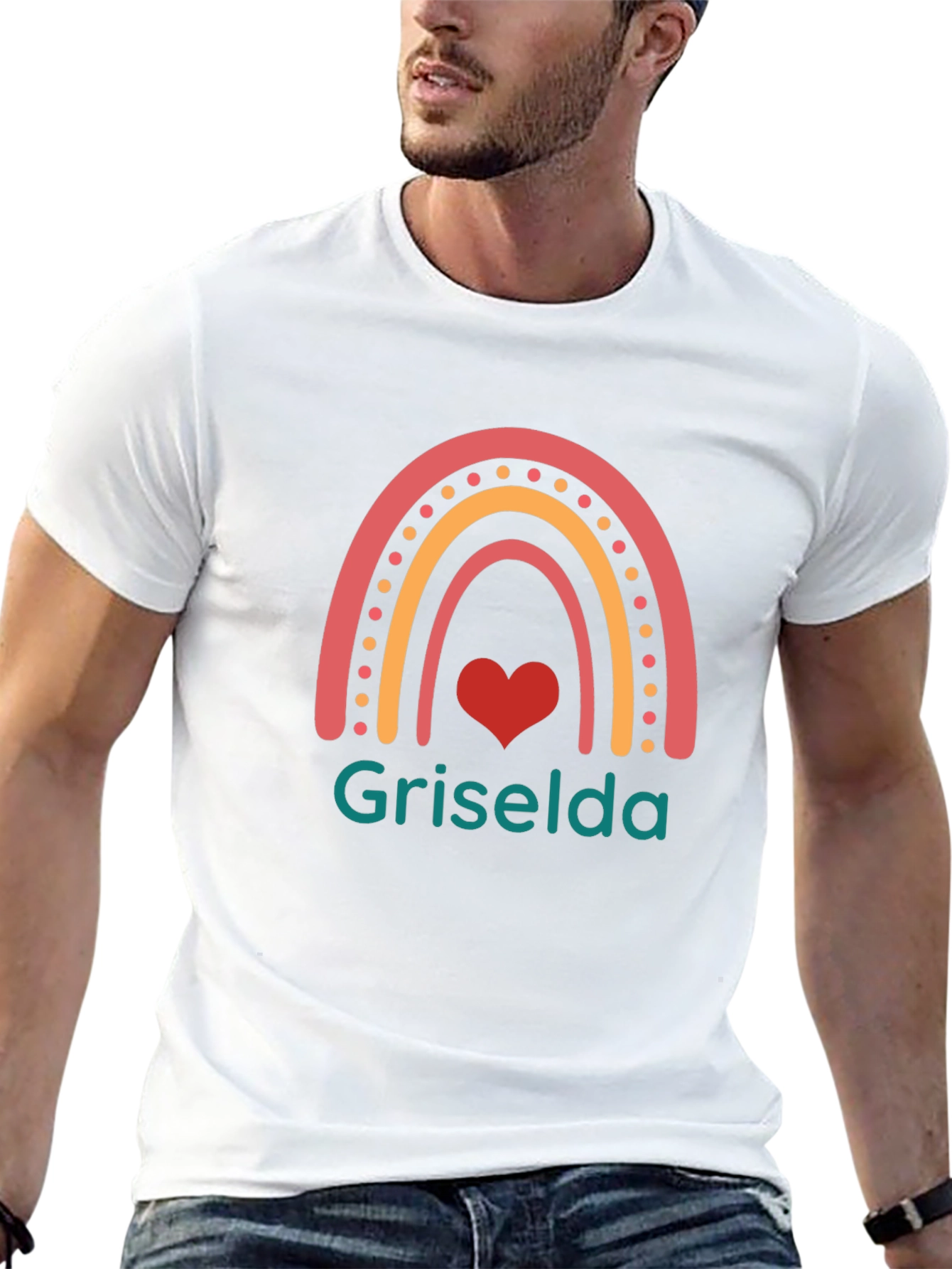 Black Griselda Rainbow Heart T-Shirt - Black view 13