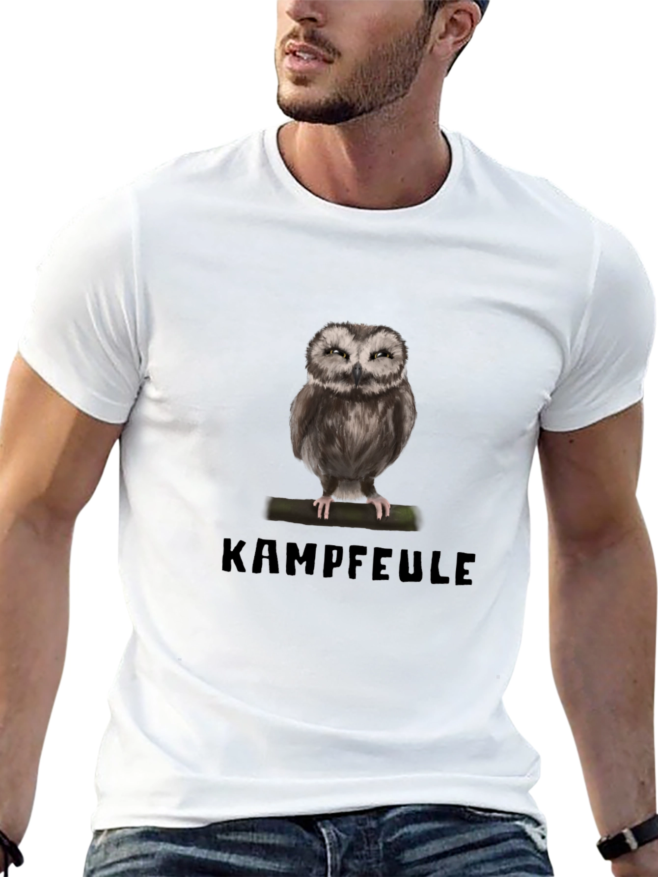 Black Kampfeule Owl Graphic T-Shirt - Black view 13