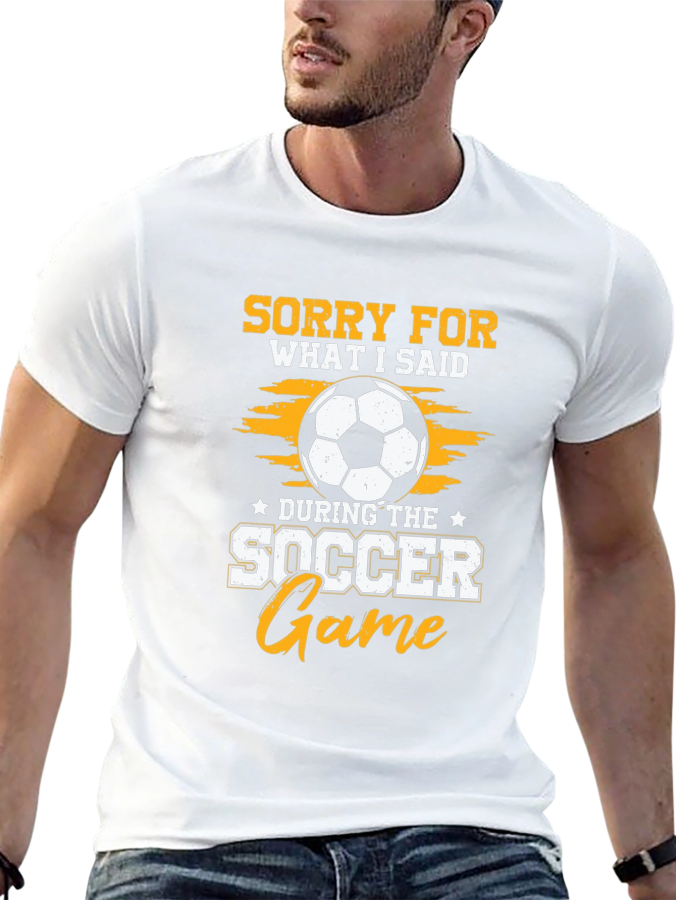 Black Funny Soccer Game Apology T-Shirt view 13