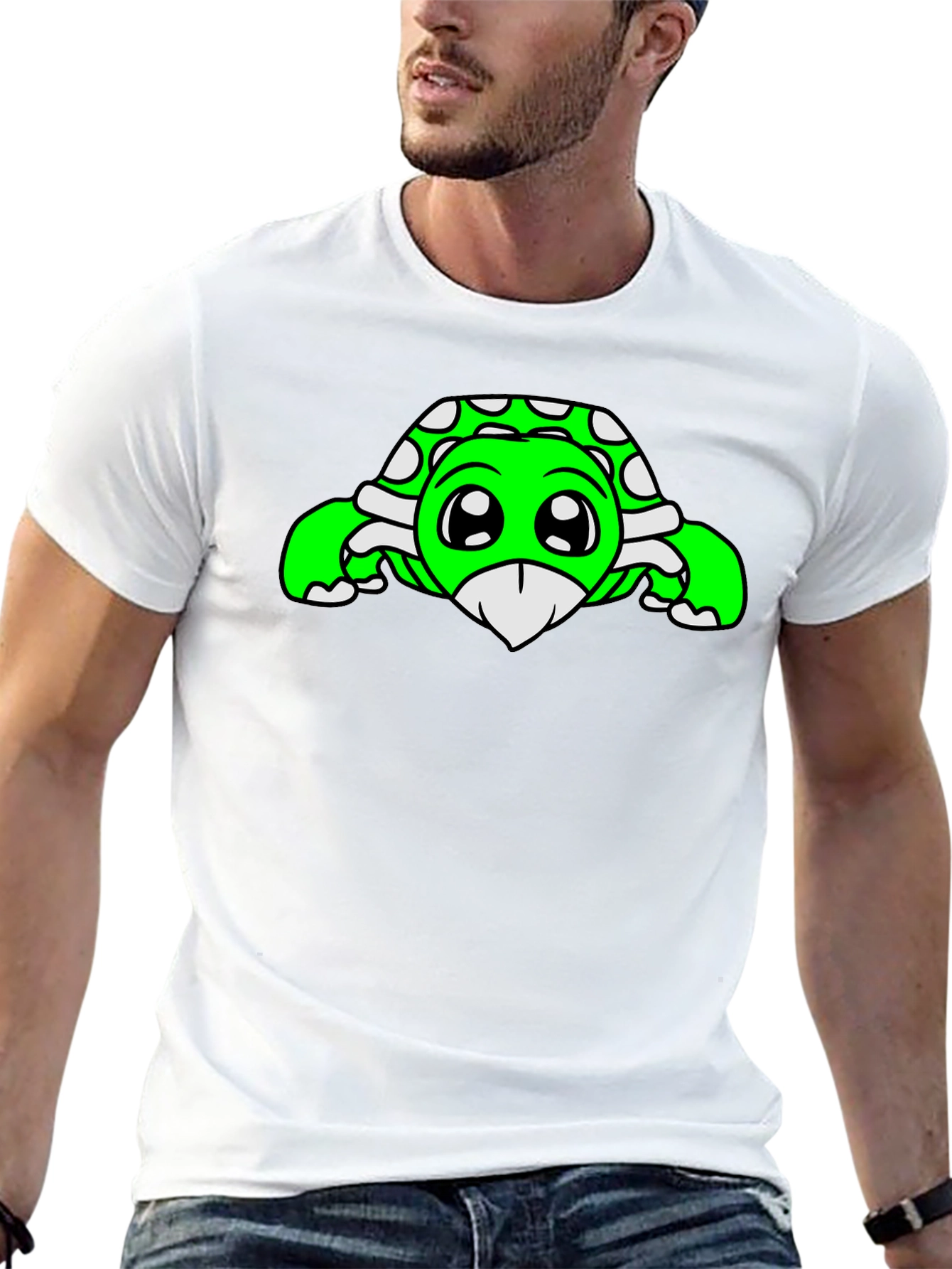 Black Cute Turtle Graphic Tee - Black view 13