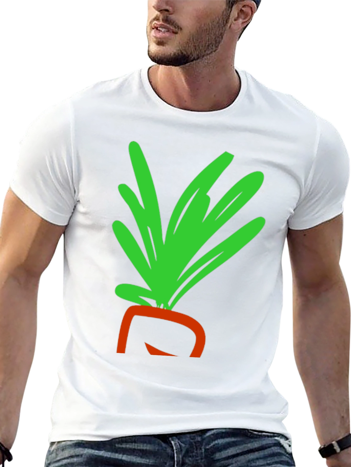 Black Whimsical Carrot Graphic Tee - Black Cotton T-Shirt view 13