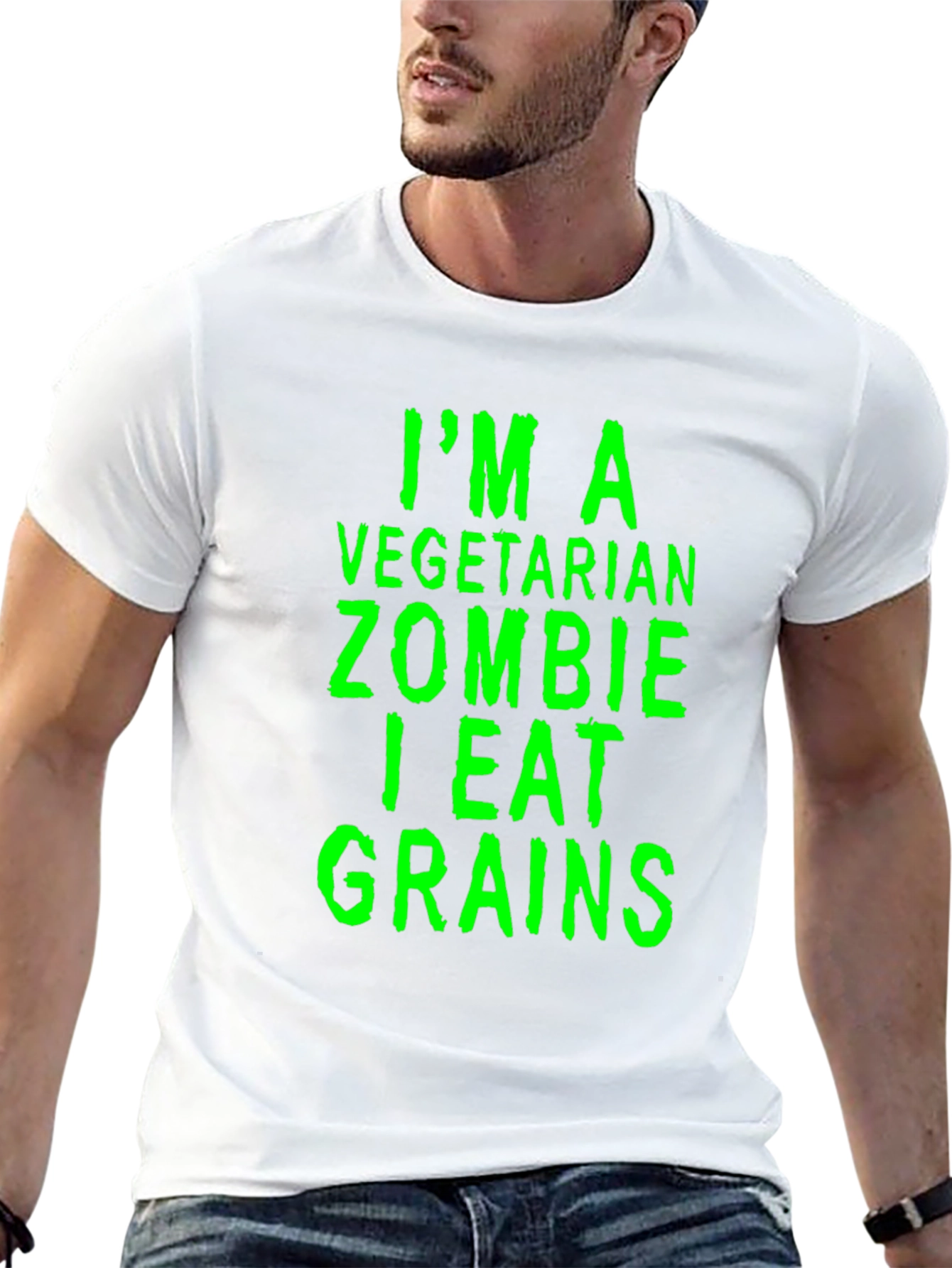 Black Vegetarian Zombie Grain Eater Graphic Tee view 13