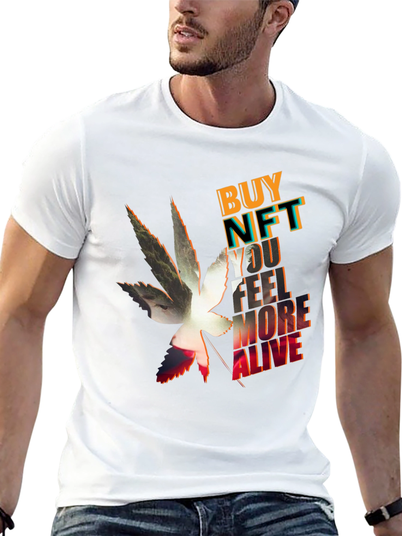 Black Buy NFT Feel More Alive Graphic Tee view 13