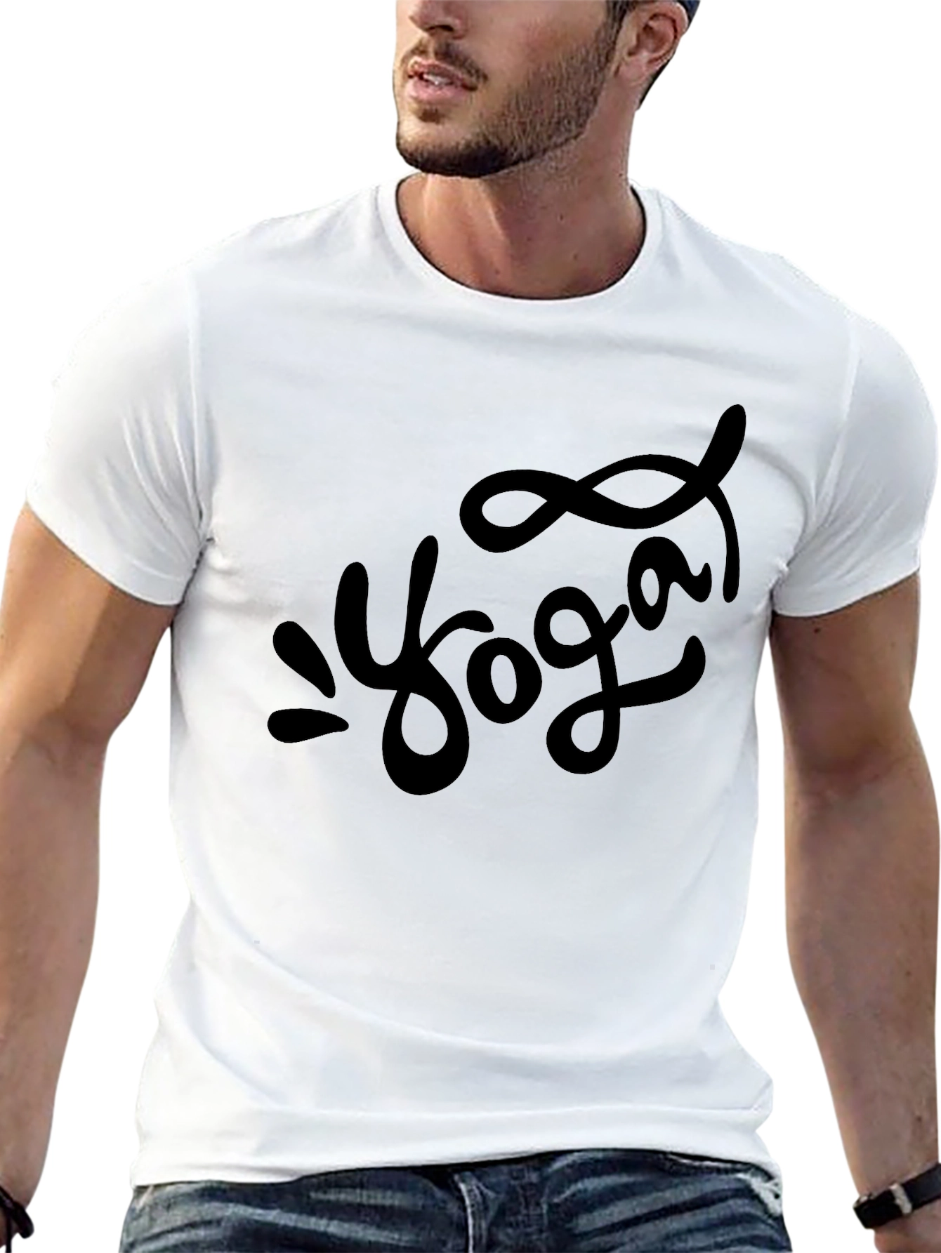 Black Yoga Graphic Print Black T-Shirt view 13