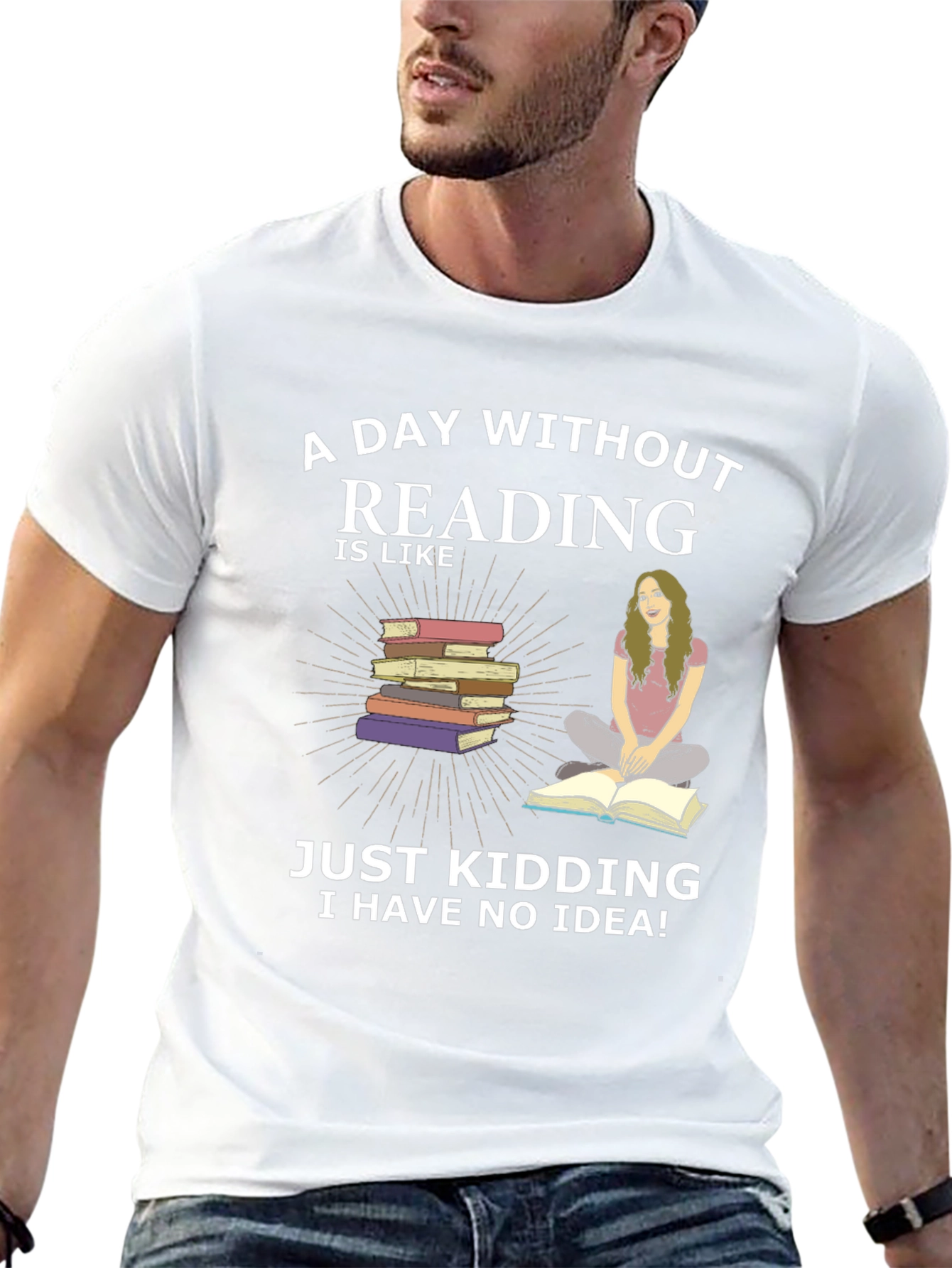 Black Reading Humor T-Shirt - A Day Without Reading view 13