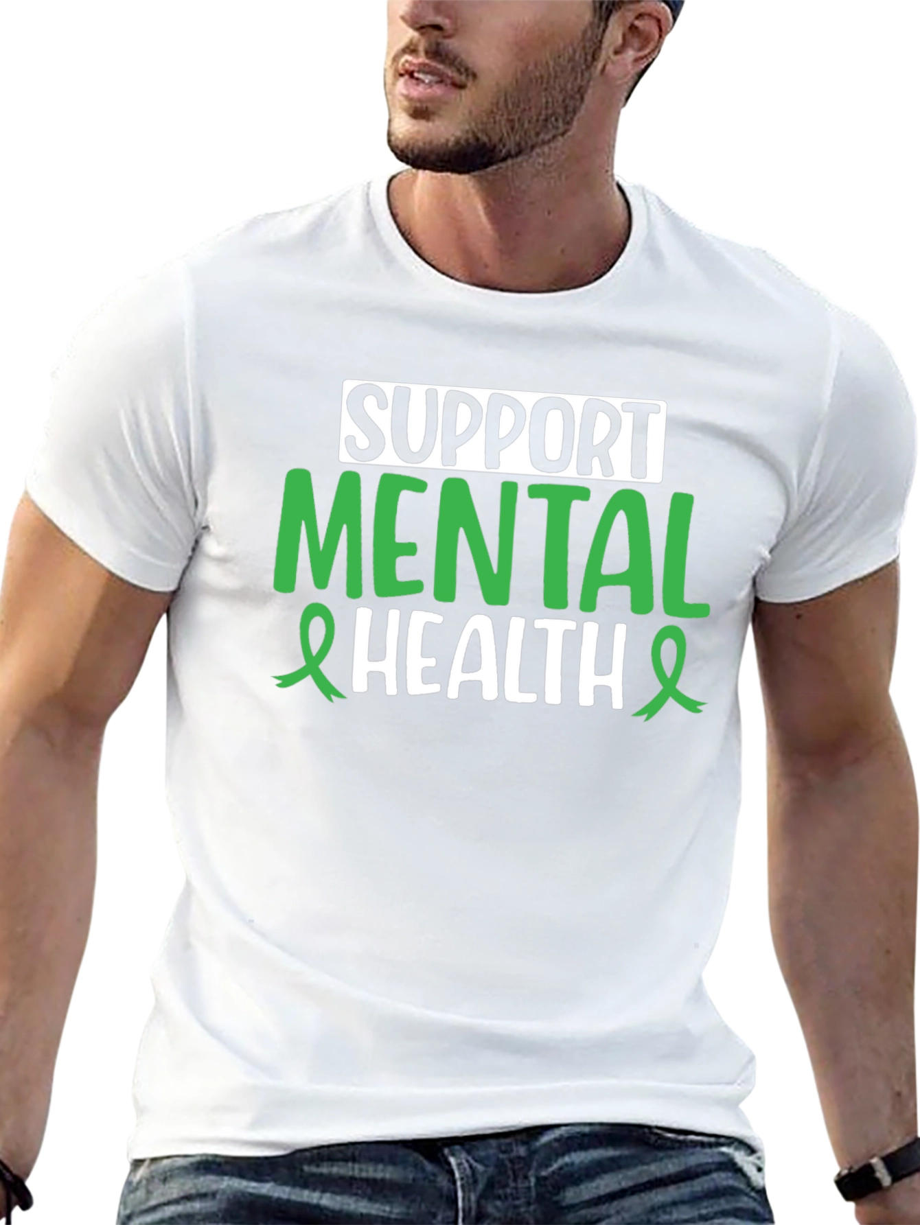 Black Support Mental Health T-Shirt view 13