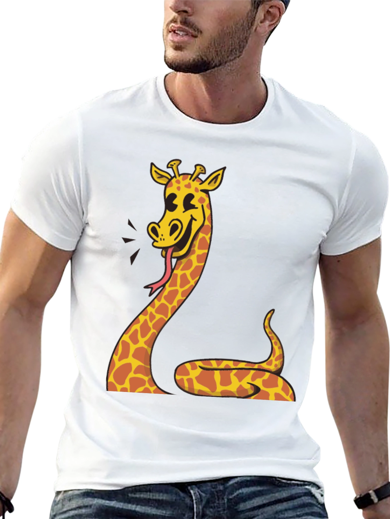 Black Giraffe Snake Funny Graphic Tee view 13