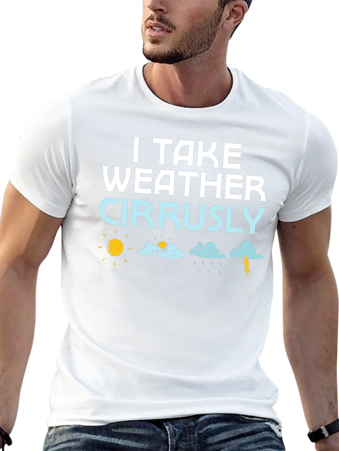 Black Funny Weather Pun T-Shirt: I Take Weather Cirrusly! view 13
