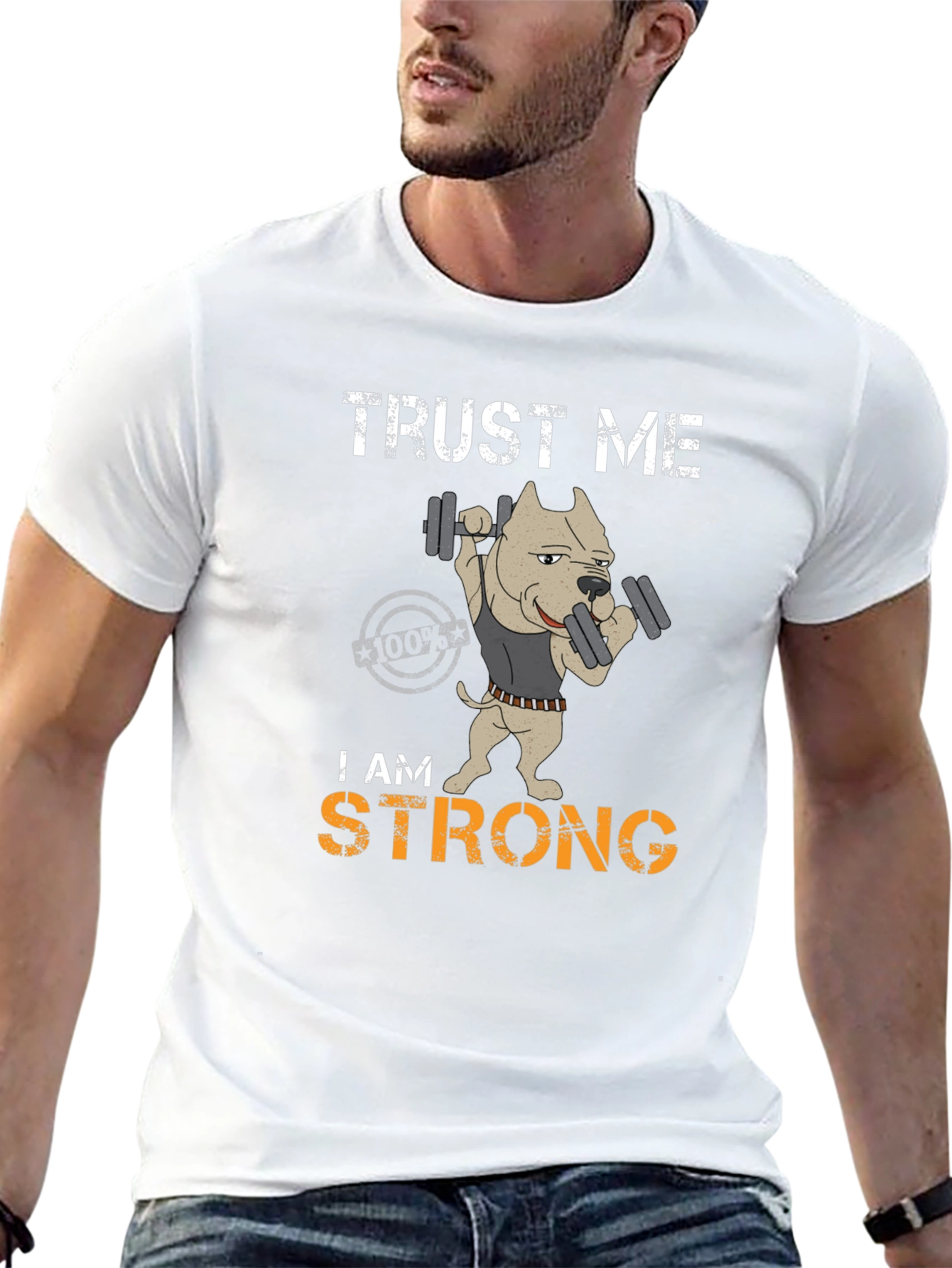 Black Trust Me I am Strong Graphic T-Shirt view 13