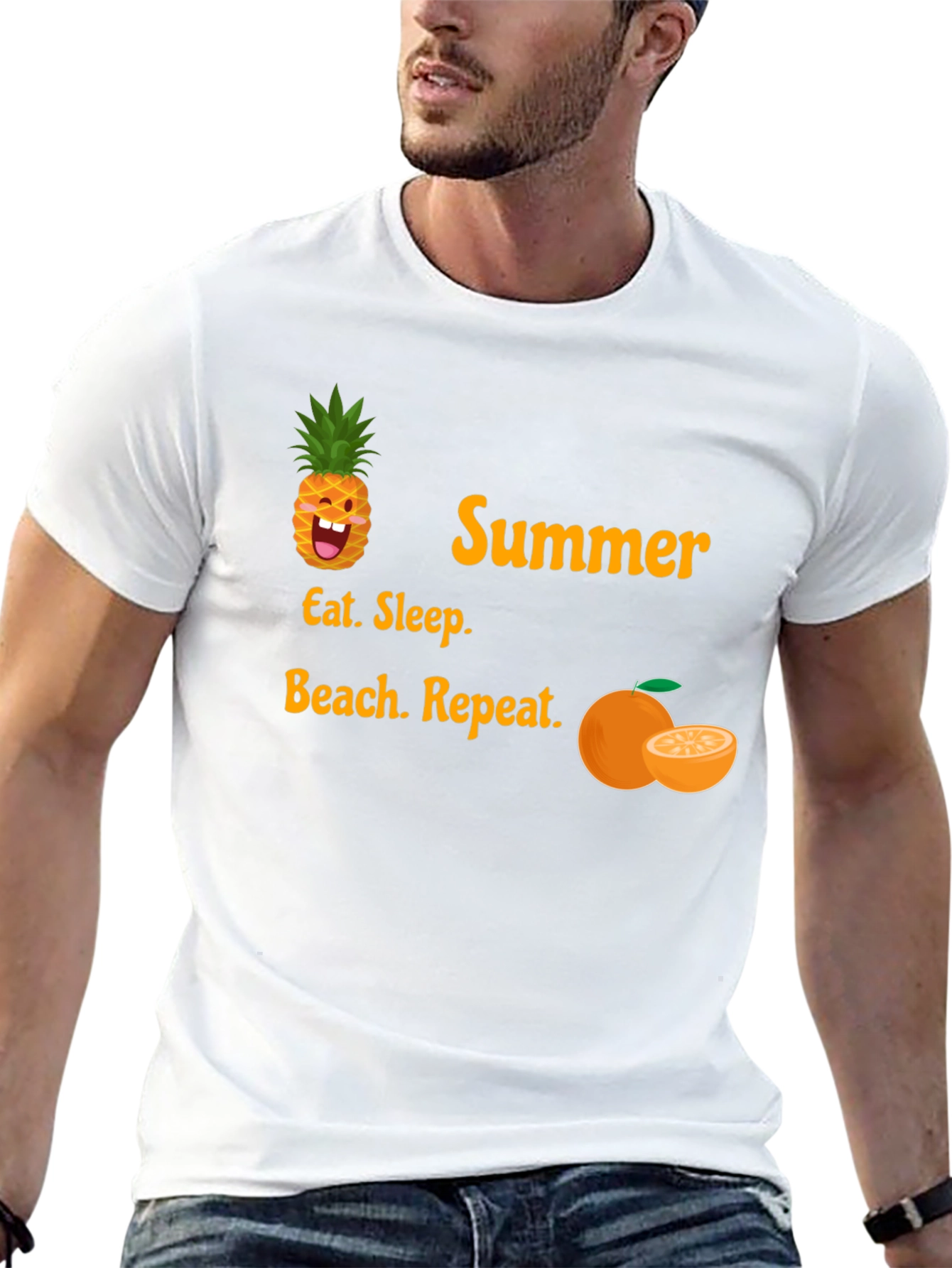 Black Summer T-Shirt: Eat, Sleep, Beach, Repeat view 13