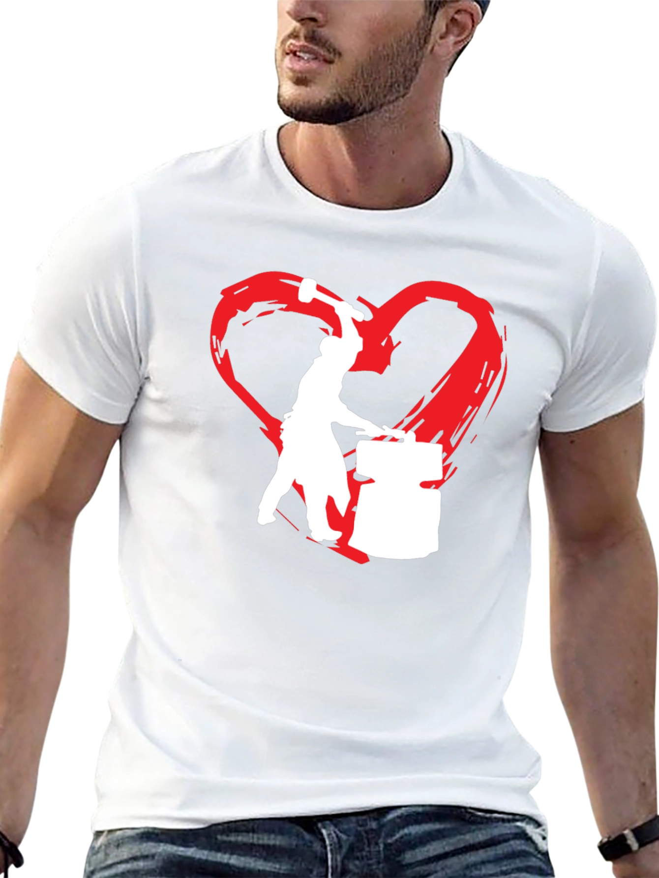 Black Blacksmith Love T-Shirt - Forging Hearts view 13