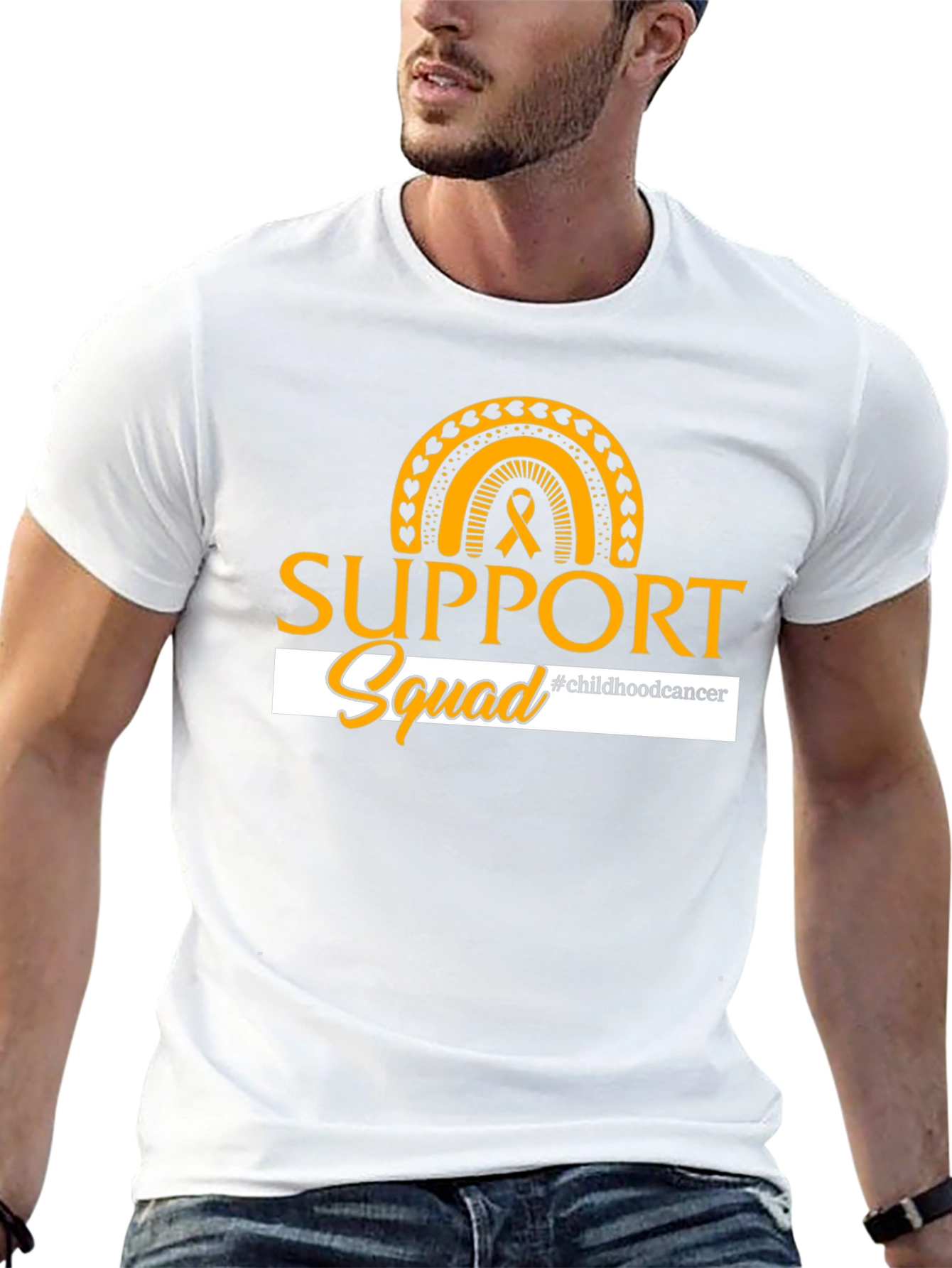 Childhood Cancer Awareness Support Squad Black T-Shirt - 13