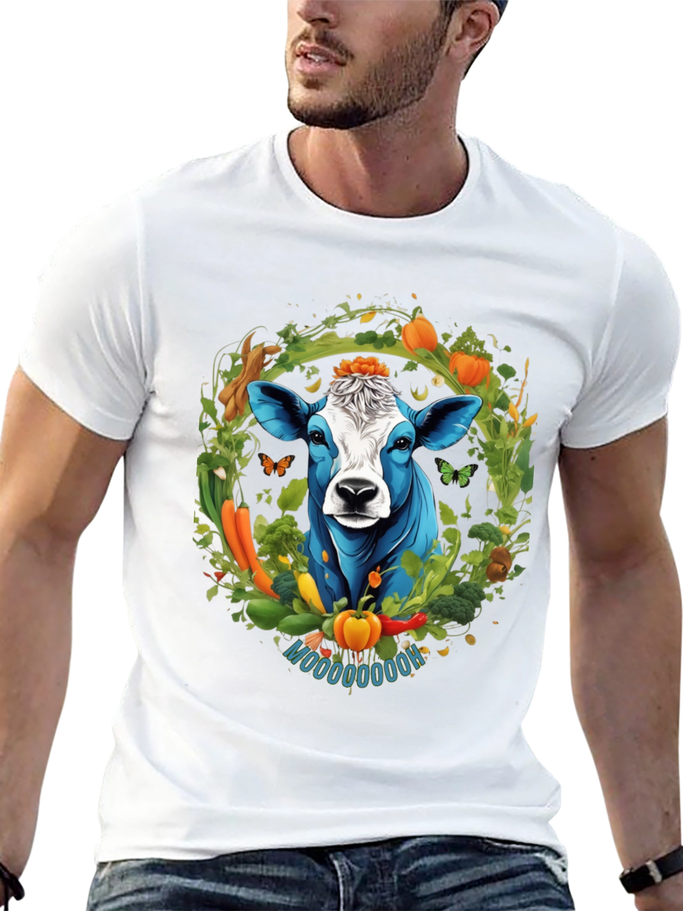 Black Vegan Cow Graphic Tee - Farm Fresh Style view 13