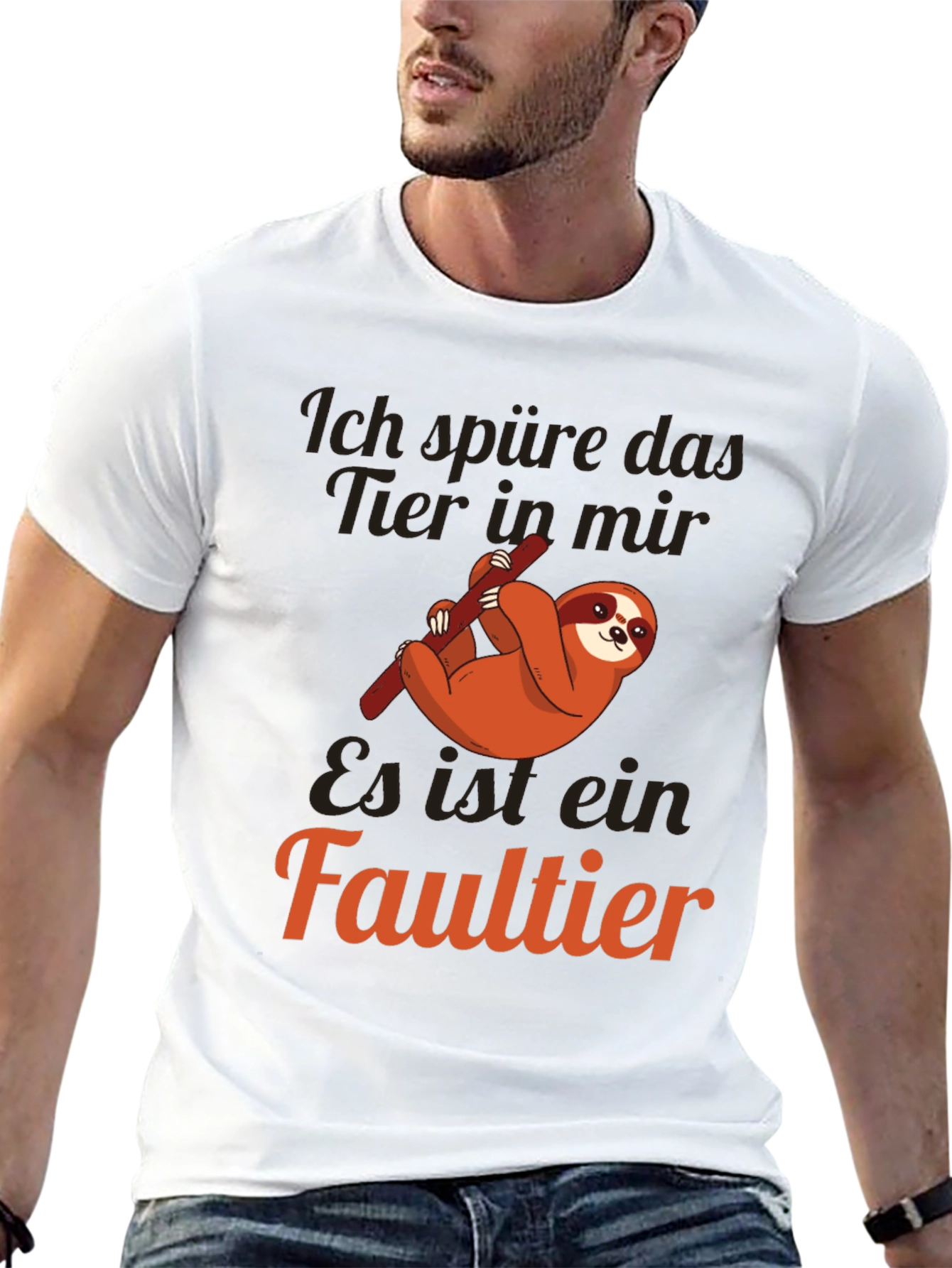 Black Funny Sloth T-Shirt - "Ich spüre das Tier in mir" view 13
