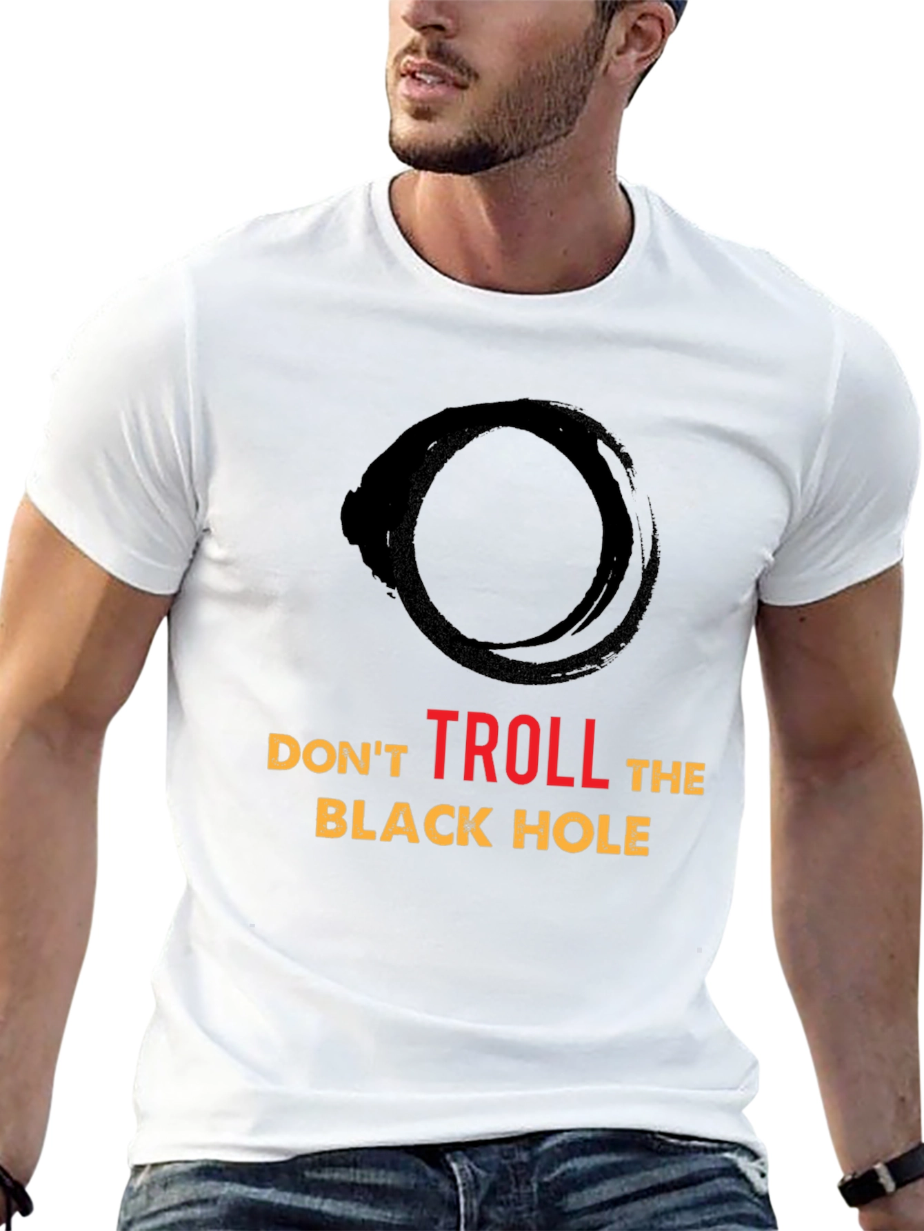 Black Don't Troll the Black Hole Graphic Tee view 13