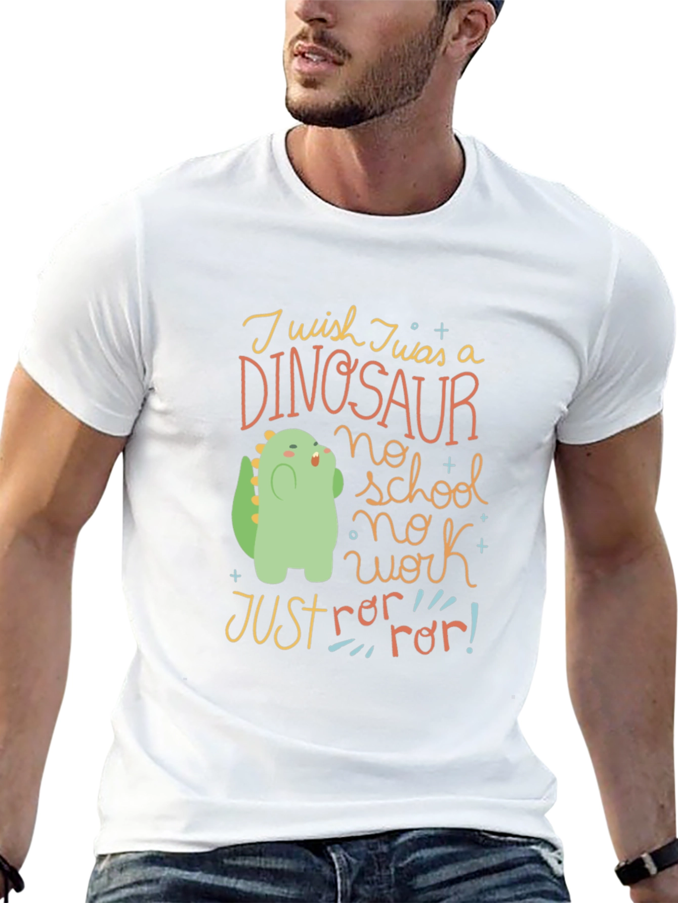 Black Dinosaur T-Shirt - No School, No Work, Just Rawr! view 13
