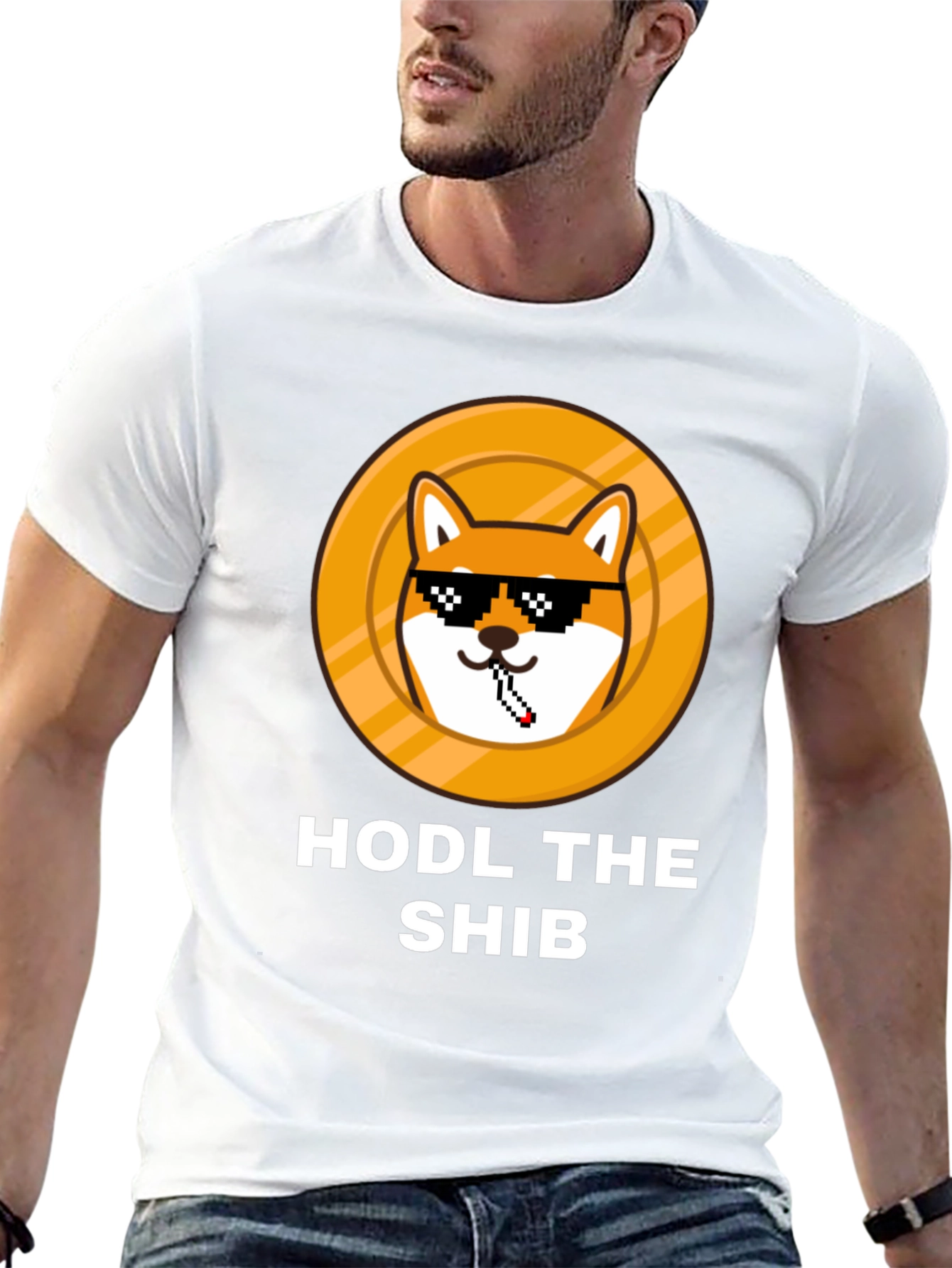 Black HODL THE SHIB Black T-Shirt view 13