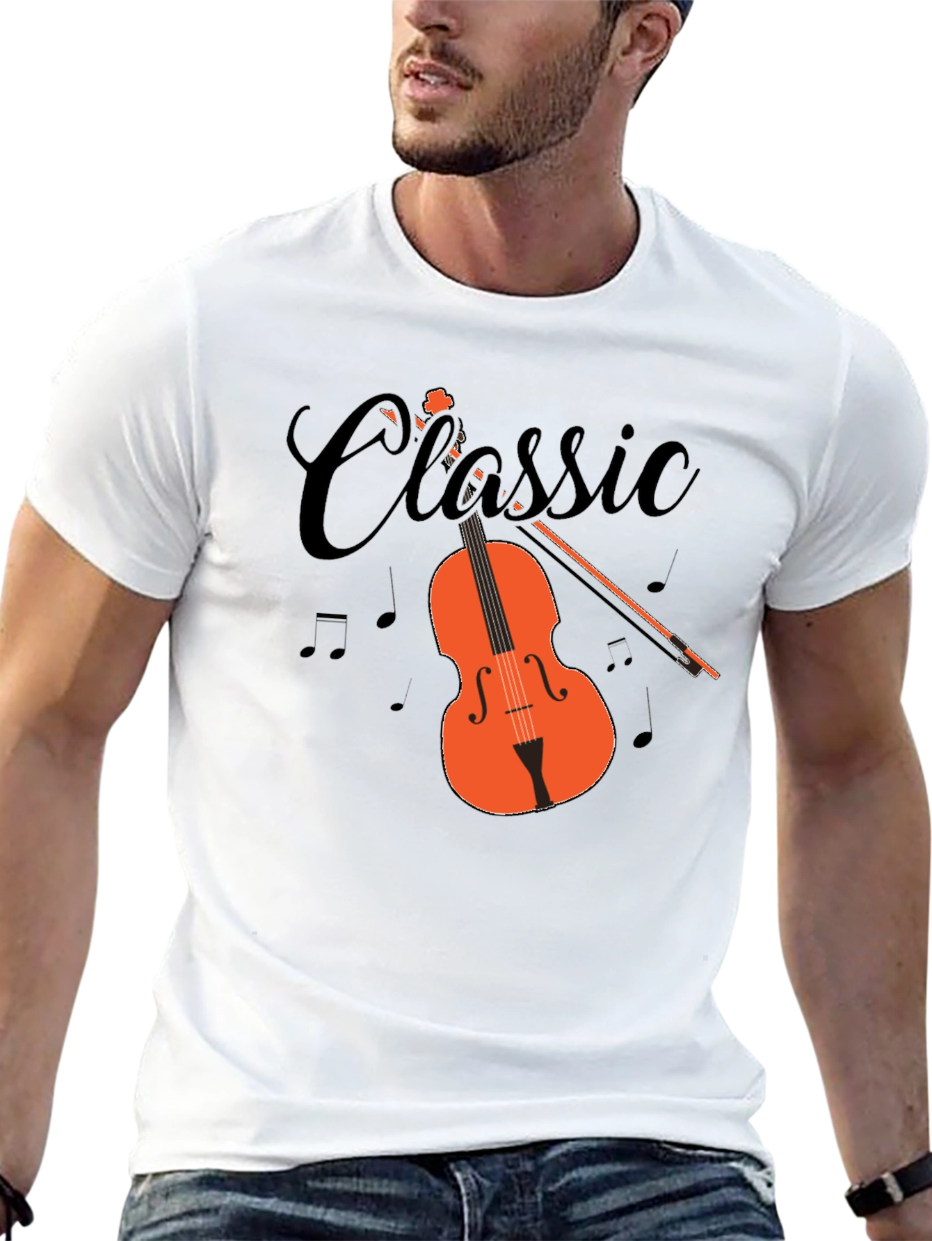 Black Classic Music T-Shirt view 13