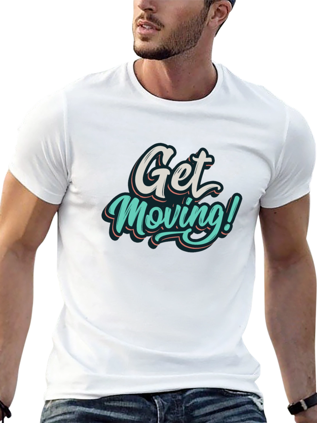 Black Get Moving Graphic T-Shirt view 13