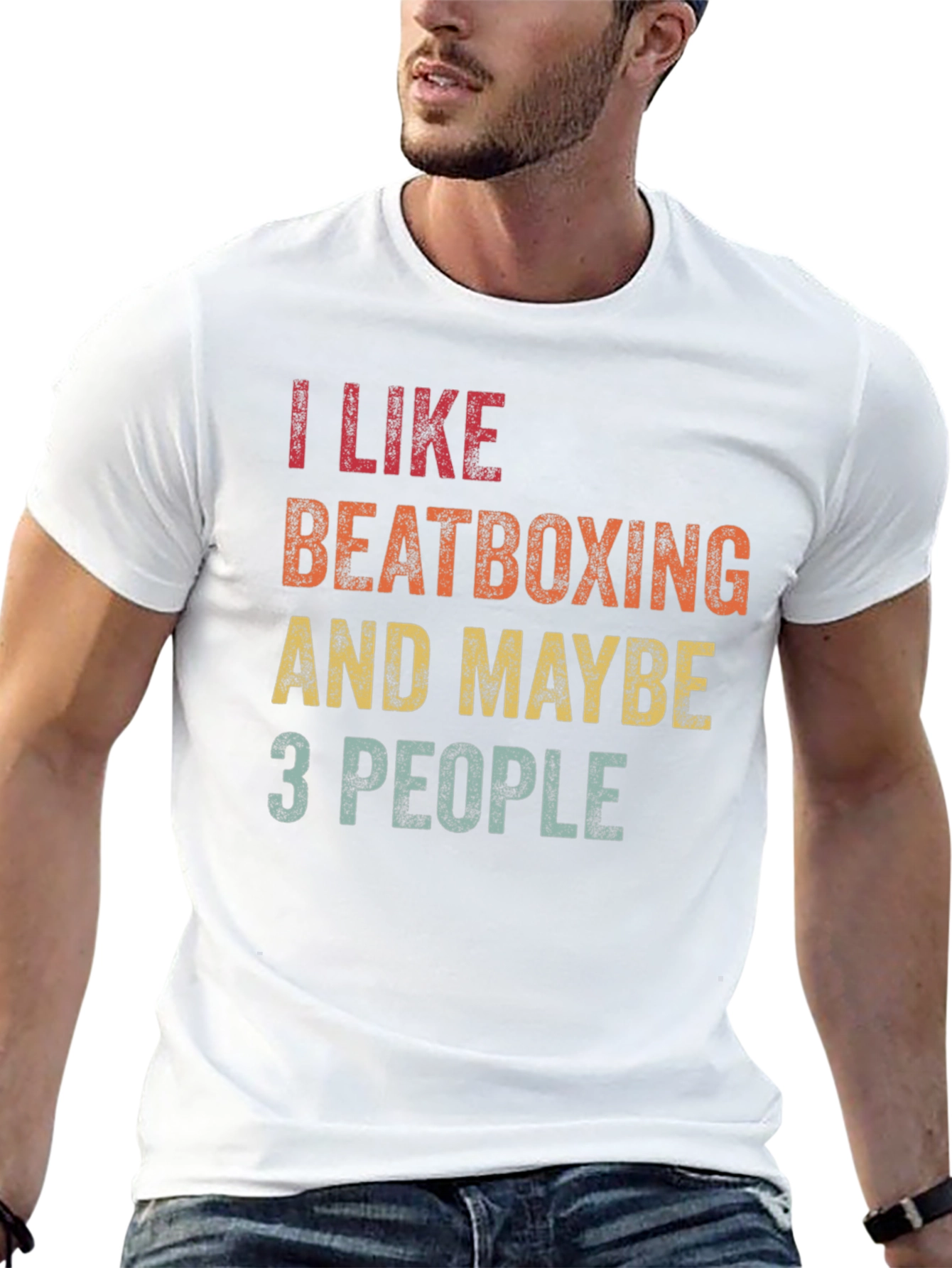 Black I Like Beatboxing Funny Graphic T-Shirt view 13
