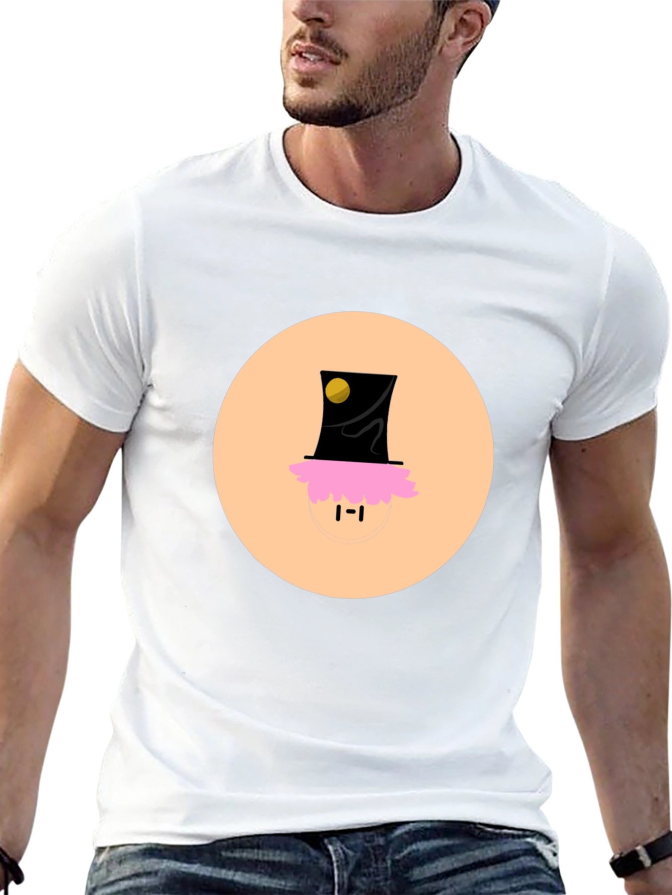 Black Funky Top Hat Tee - Unique Graphic Print T-Shirt view 13