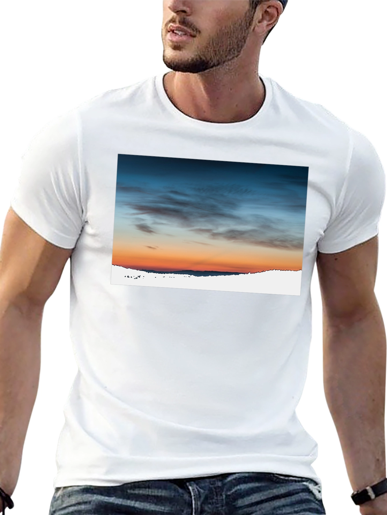 Black Sunset Sky Graphic Tee - Premium Cotton Blend view 13