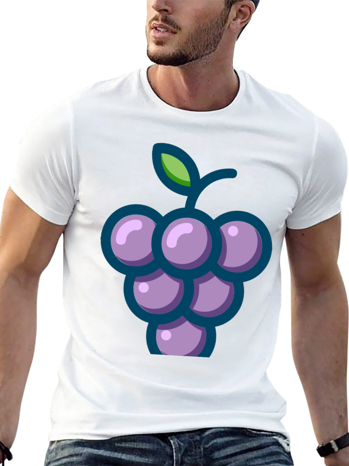 Black Grapes Graphic Tee - Casual Black T-Shirt view 13