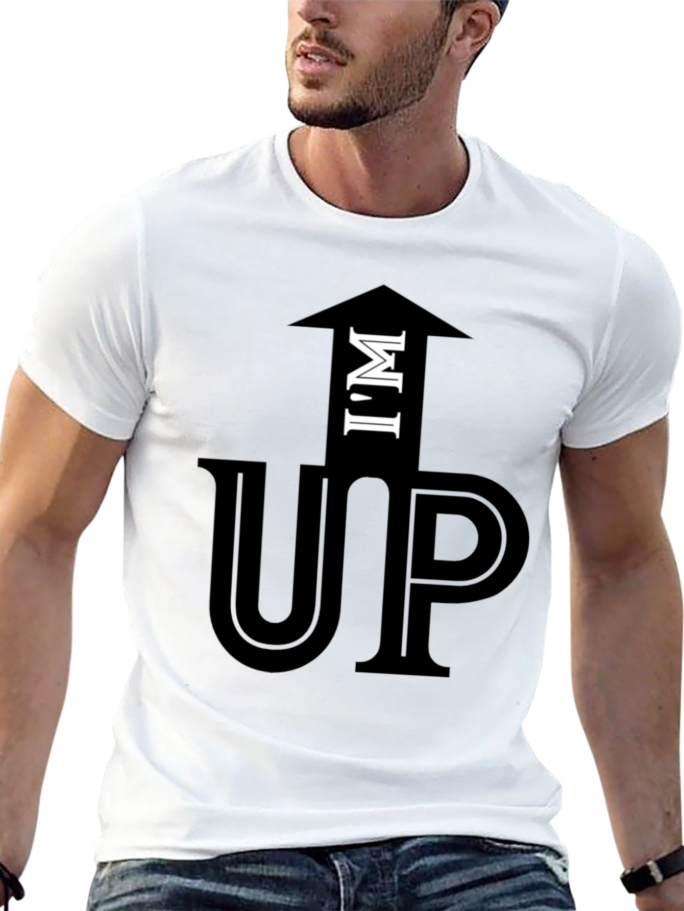 Black I'm Up Funny Graphic T-Shirt Casual Cotton Tee view 13