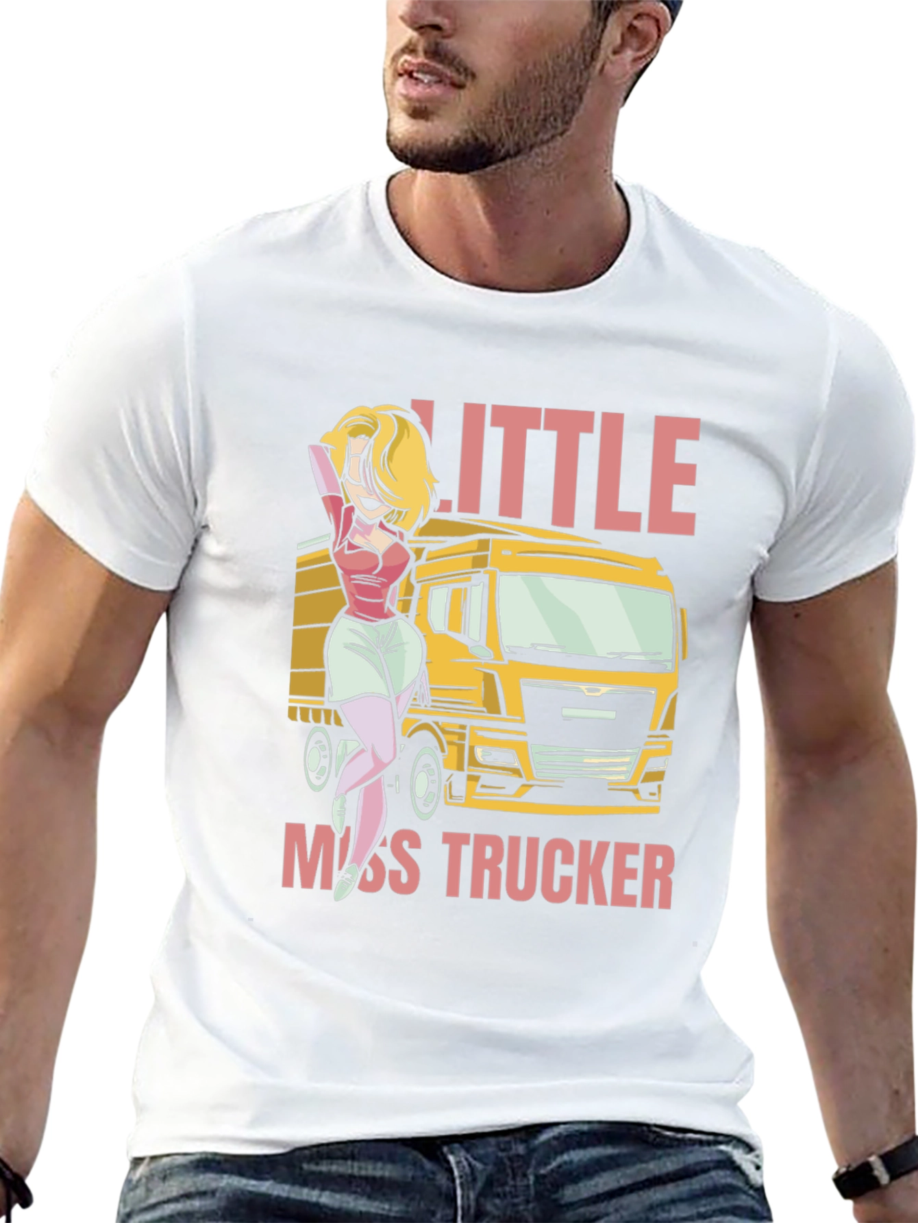 Black Little Miss Trucker T-Shirt - Bold Graphic Tee view 13