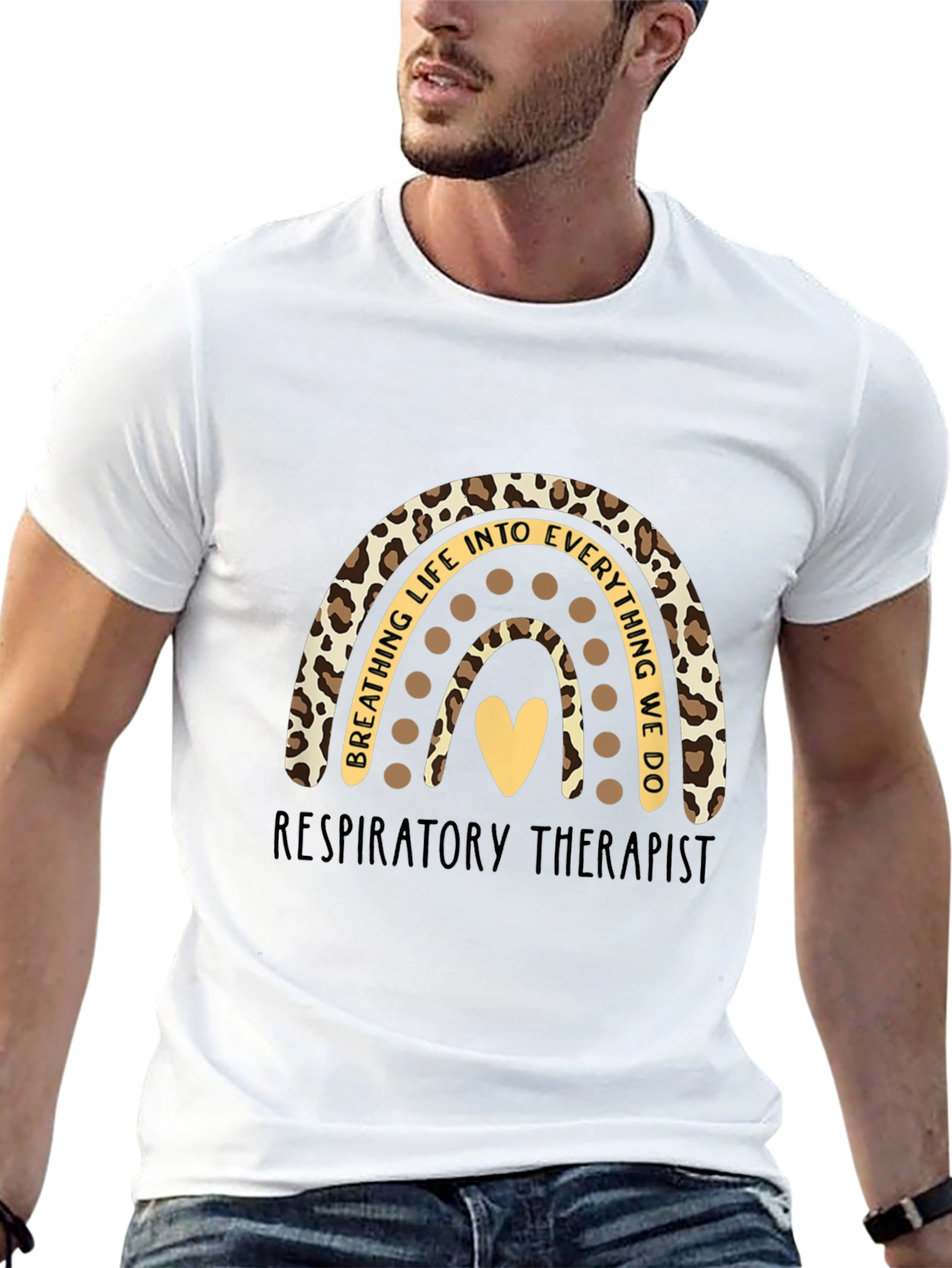 Black Respiratory Therapist Rainbow Graphic Tee view 13