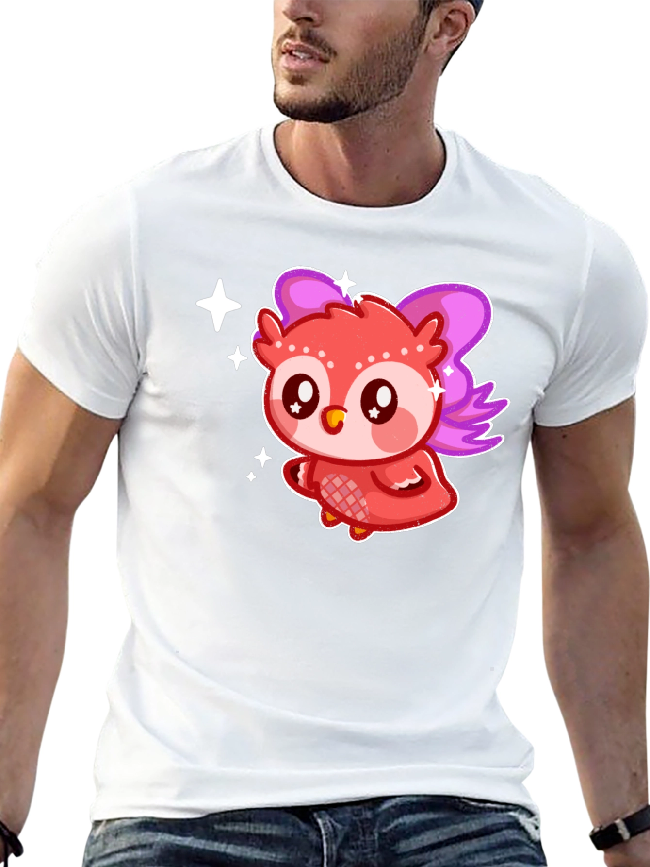 Black Cute Kawaii Owl T-Shirt view 13