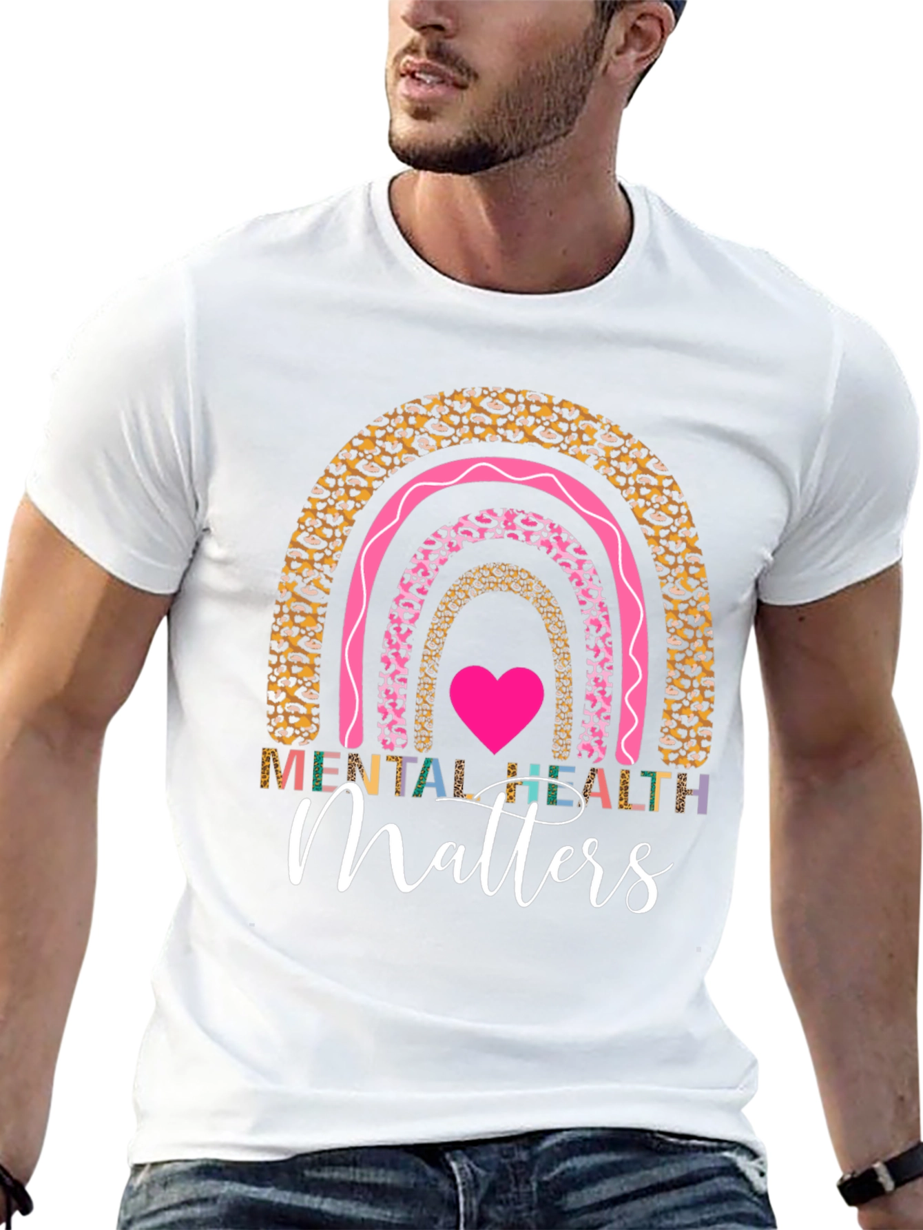 Black Mental Health Matters Rainbow Graphic Tee view 13