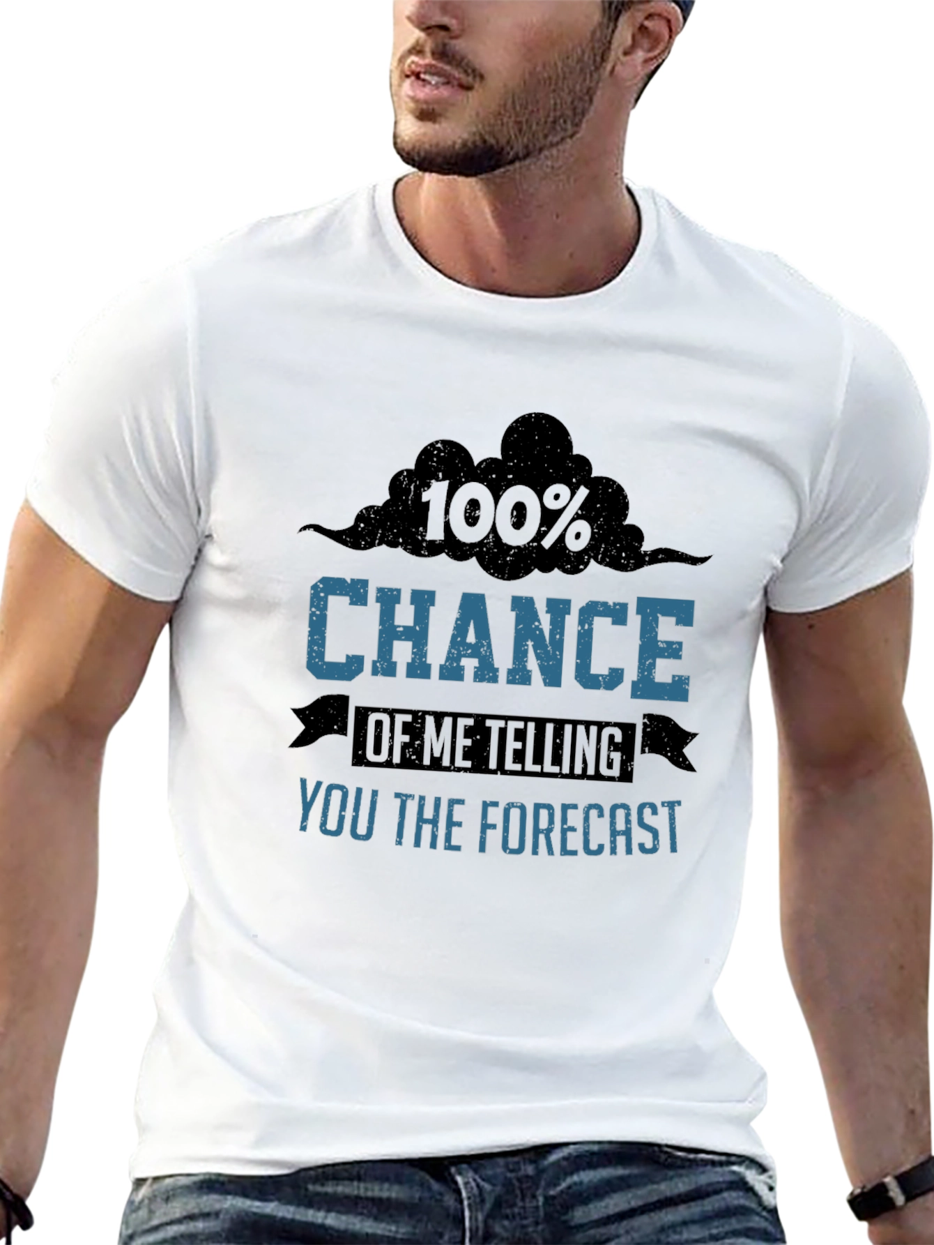 Black Funny Weather Forecast Graphic T-Shirt view 13