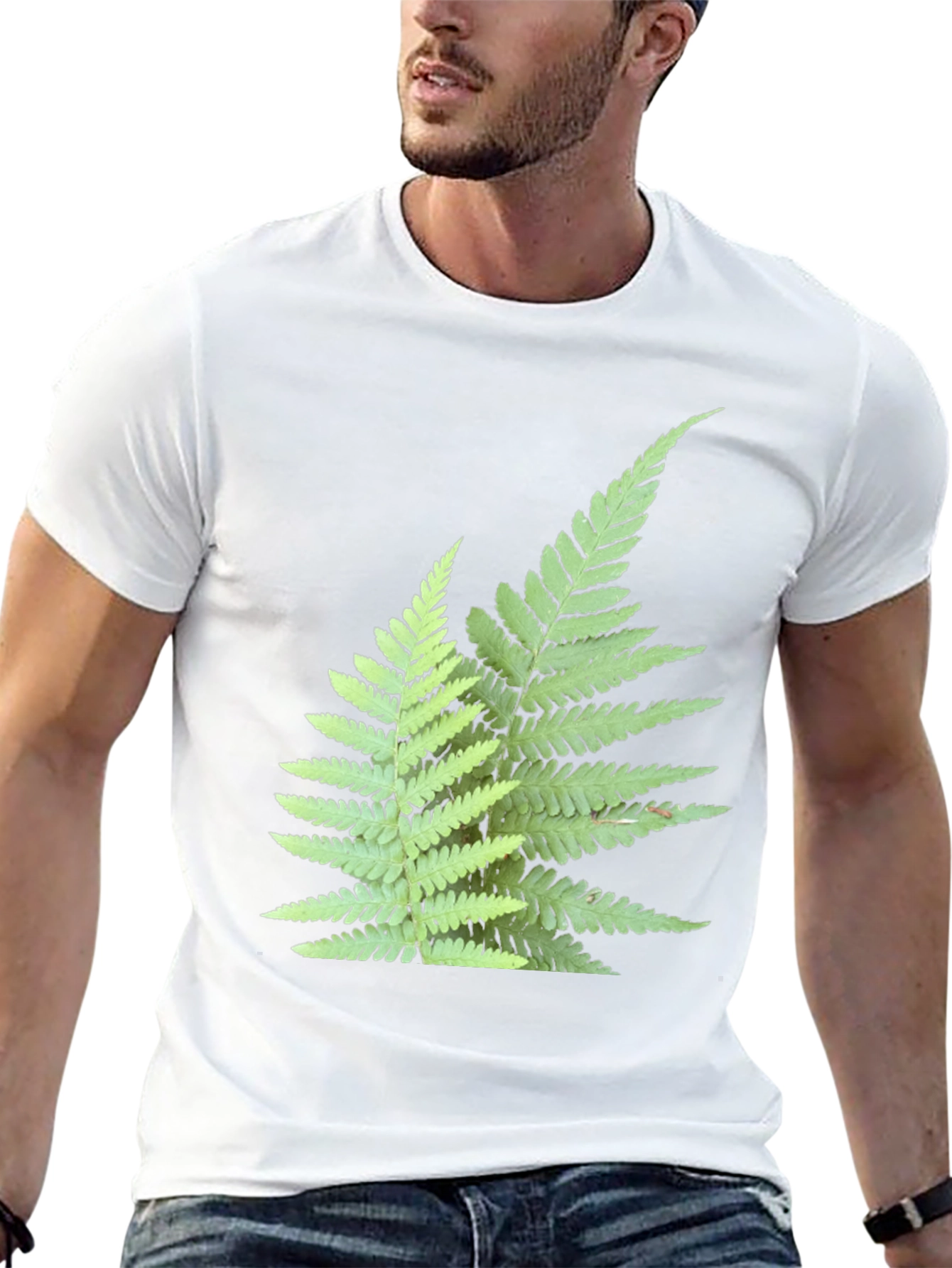 Black Fern Print Black T-Shirt view 13