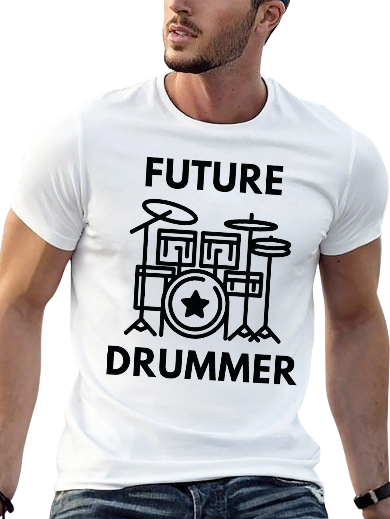 Black Future Drummer T-Shirt - Music Lover Gift view 13