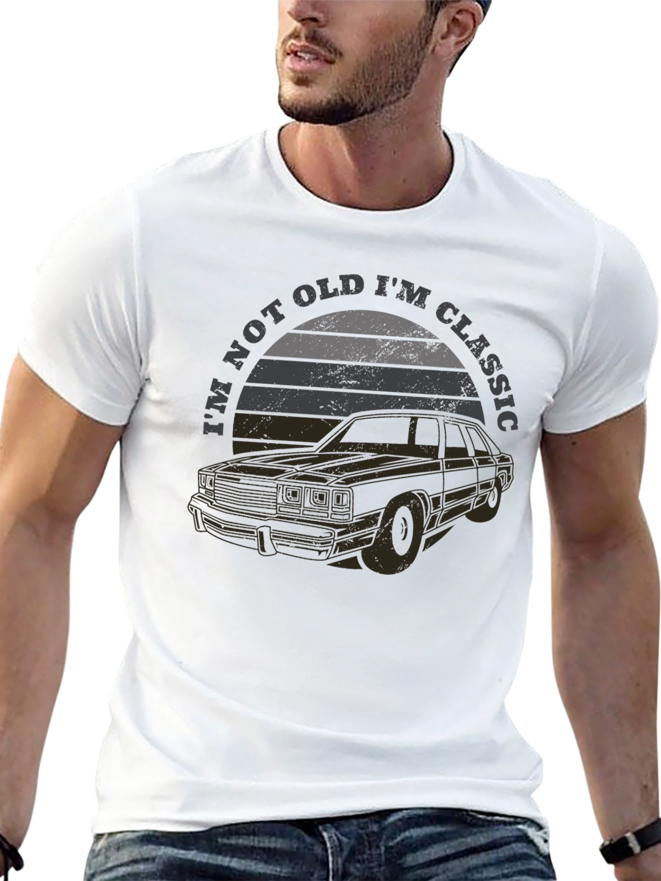 Black Classic Car T-Shirt - I'm Not Old I'm Classic view 13