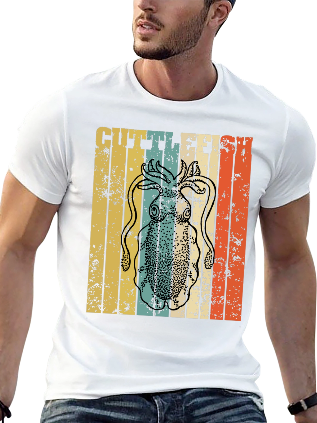 Black Retro Cuttlefish Graphic Tee view 13
