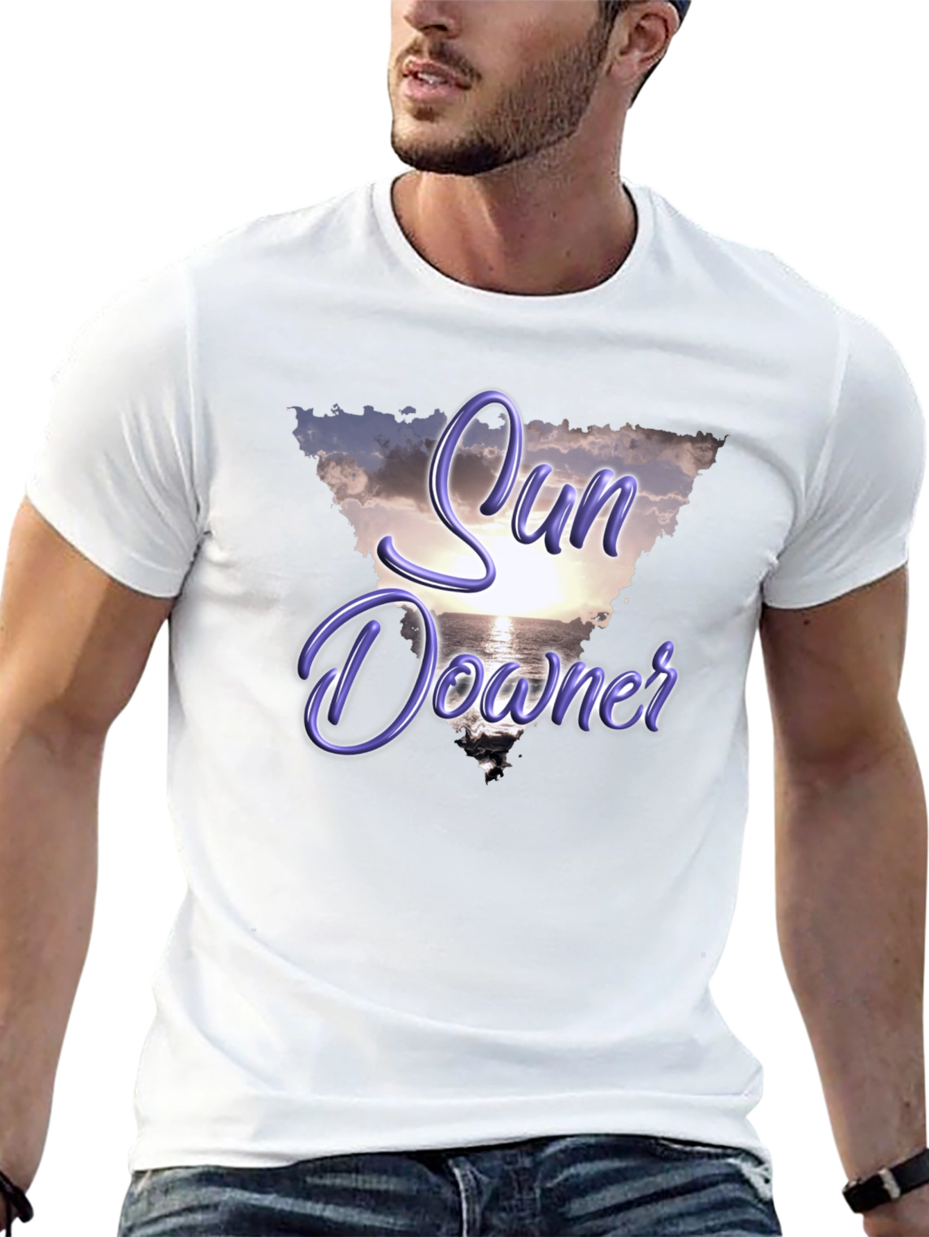 Black Sunset Beach Graphic Tee - Sundowner Design view 13