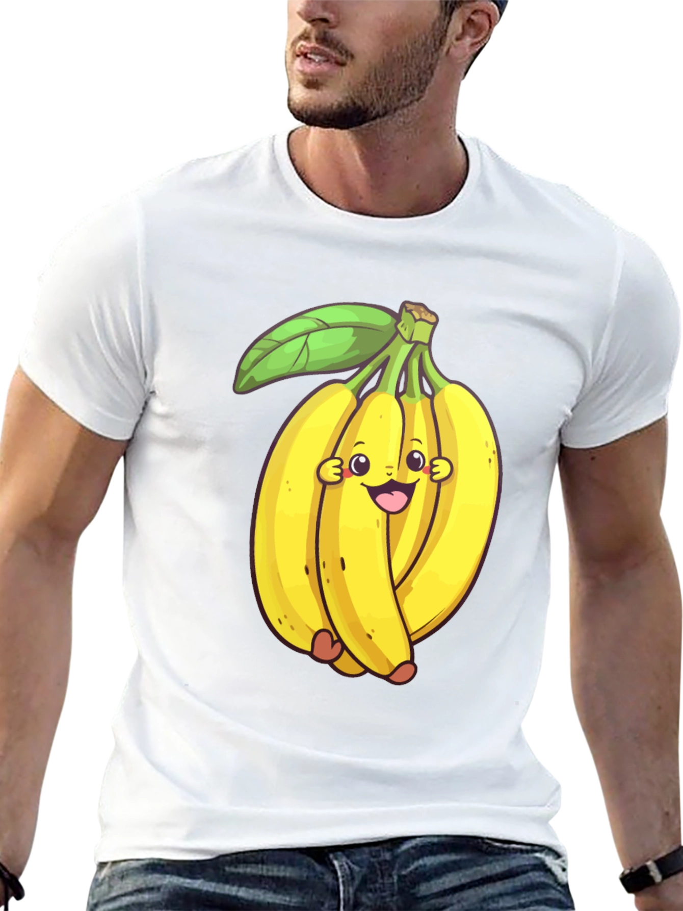 Black Funny Banana Cartoon Black T-Shirt view 13