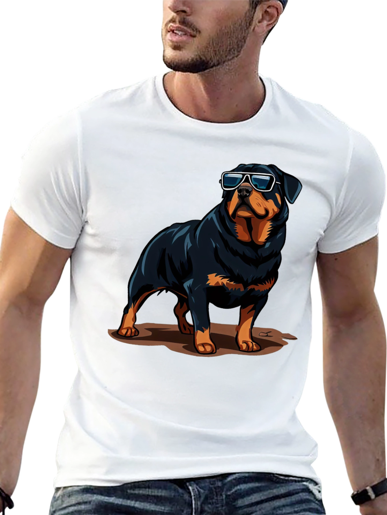 Black Cool Rottweiler Graphic Tee - Stylish Dog Lover Shirt view 13