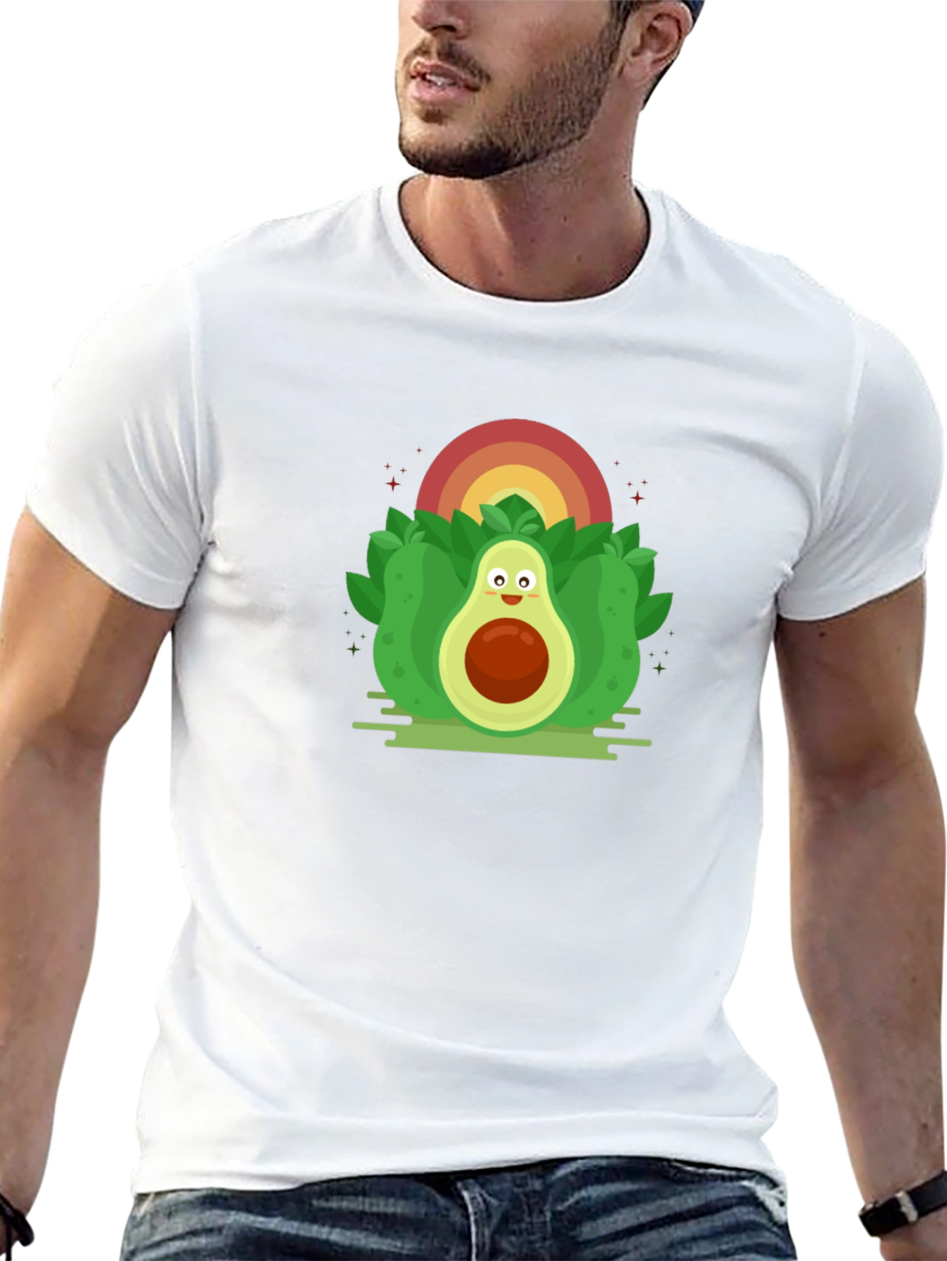 Black Avocado Rainbow Graphic Black T-Shirt view 13