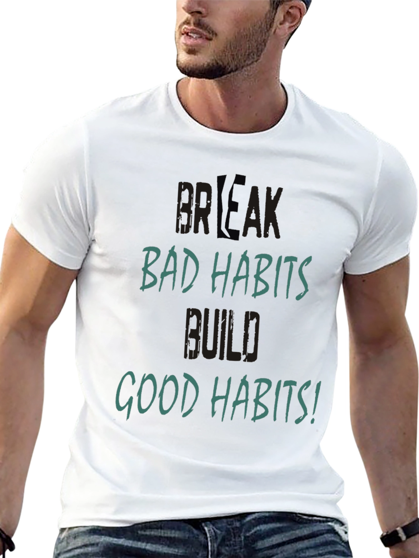 Black Break Bad Habits Tee view 13