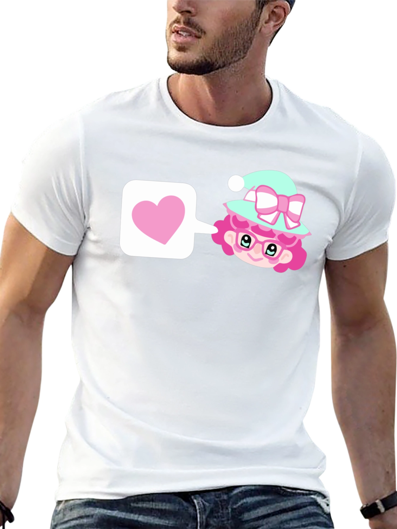 Cute Cartoon Character Love T-Shirt - 13