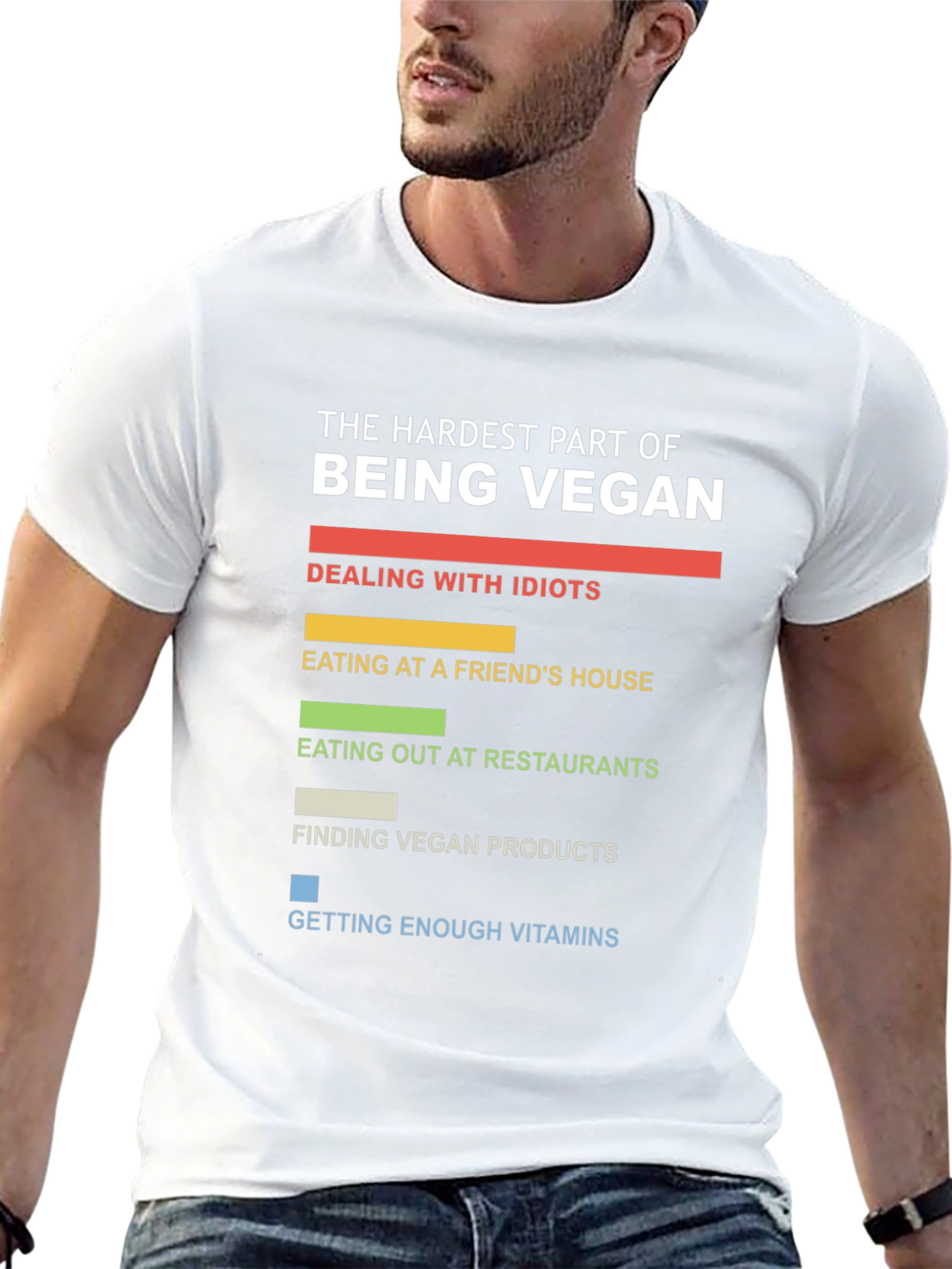 Black Hardest Part Being Vegan T-Shirt view 13